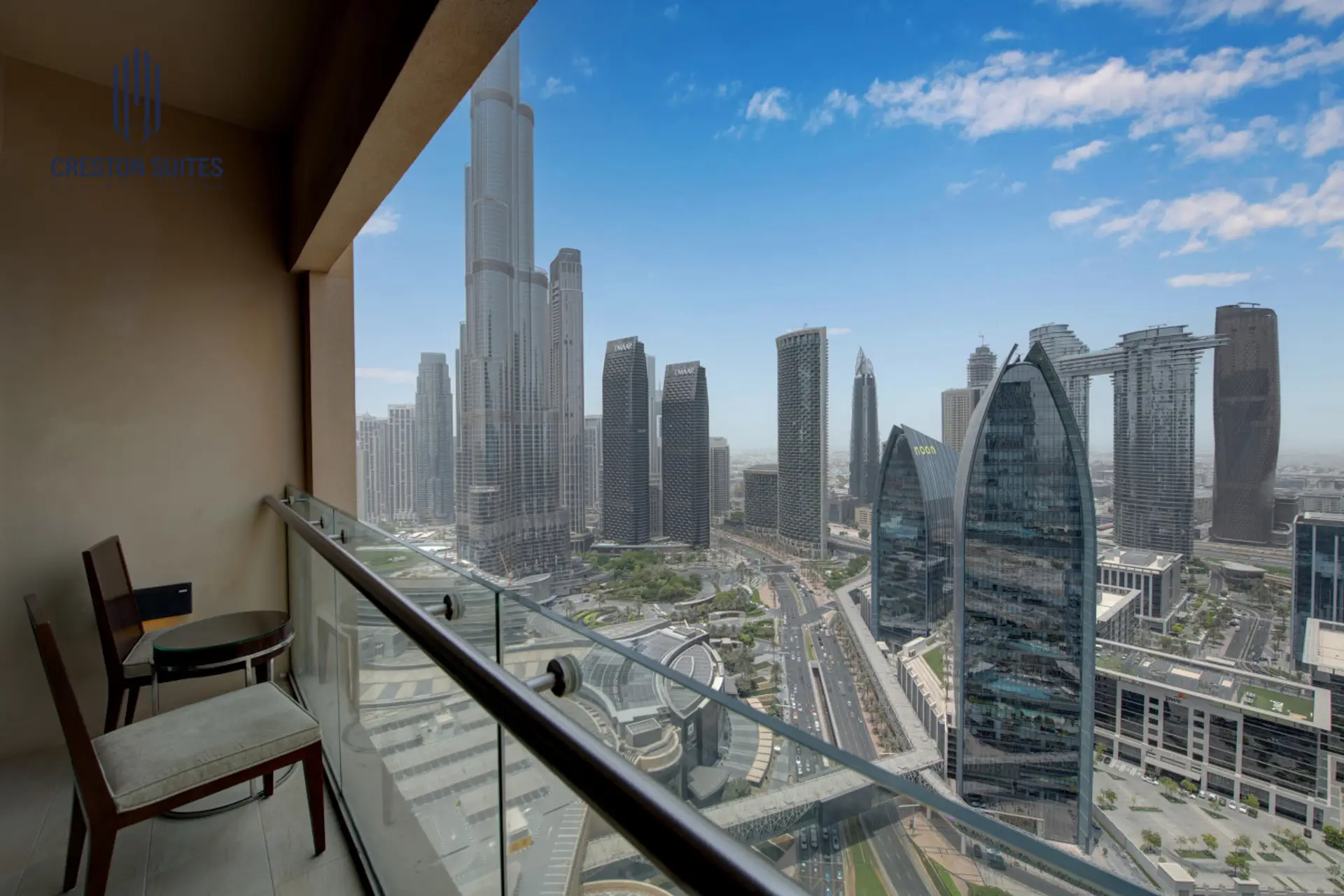 Balcony with Burj Khalifa View – Each balcony may vary slightly in layout or furniture arrangement compared to the photos, but all guarantee an uninterrupted, breathtaking 100% view of the iconic Burj Khalifa.