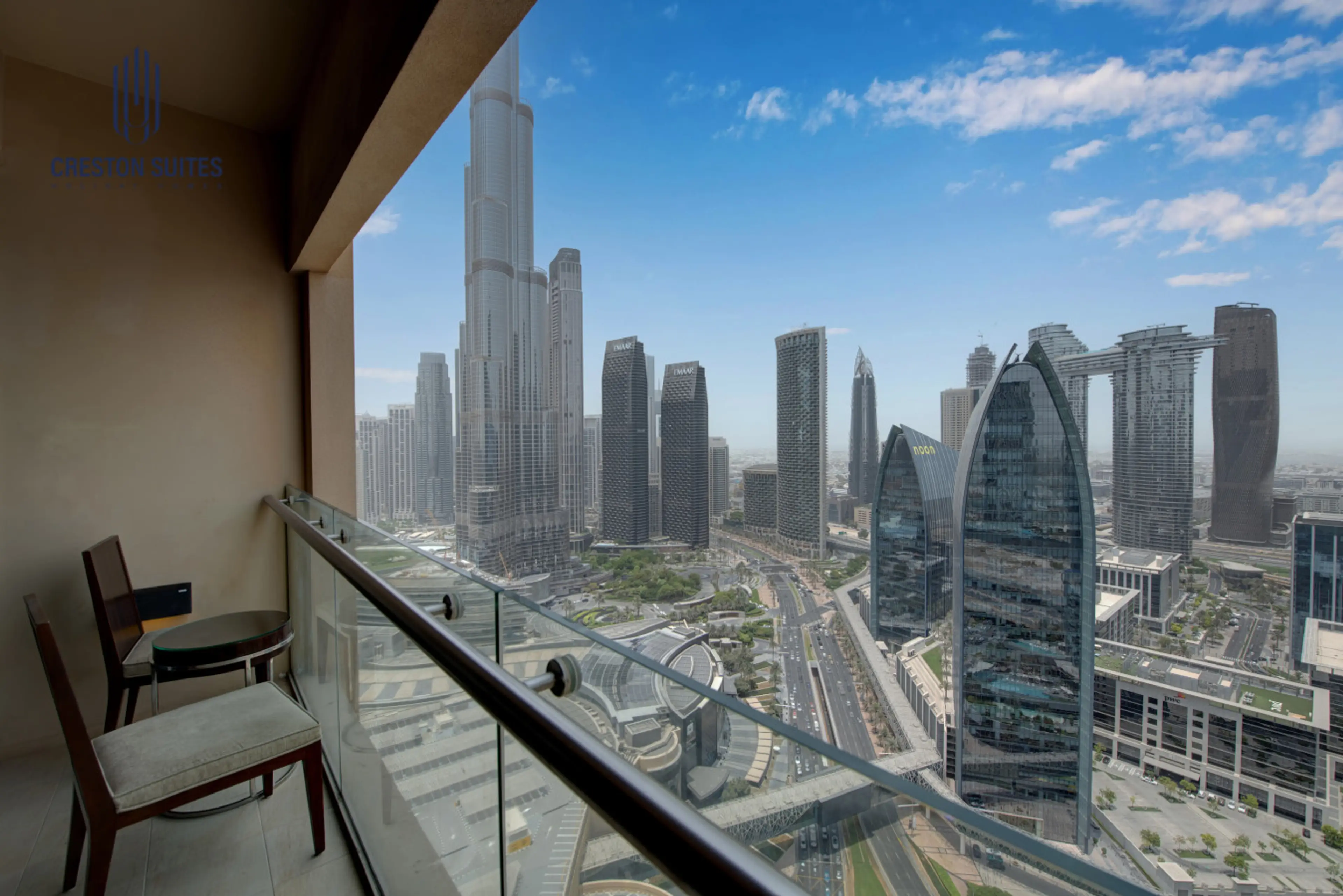 Balcony with Burj Khalifa View – Each balcony may vary slightly in layout or furniture arrangement compared to the photos, but all guarantee an uninterrupted, breathtaking 100% view of the iconic Burj Khalifa.
