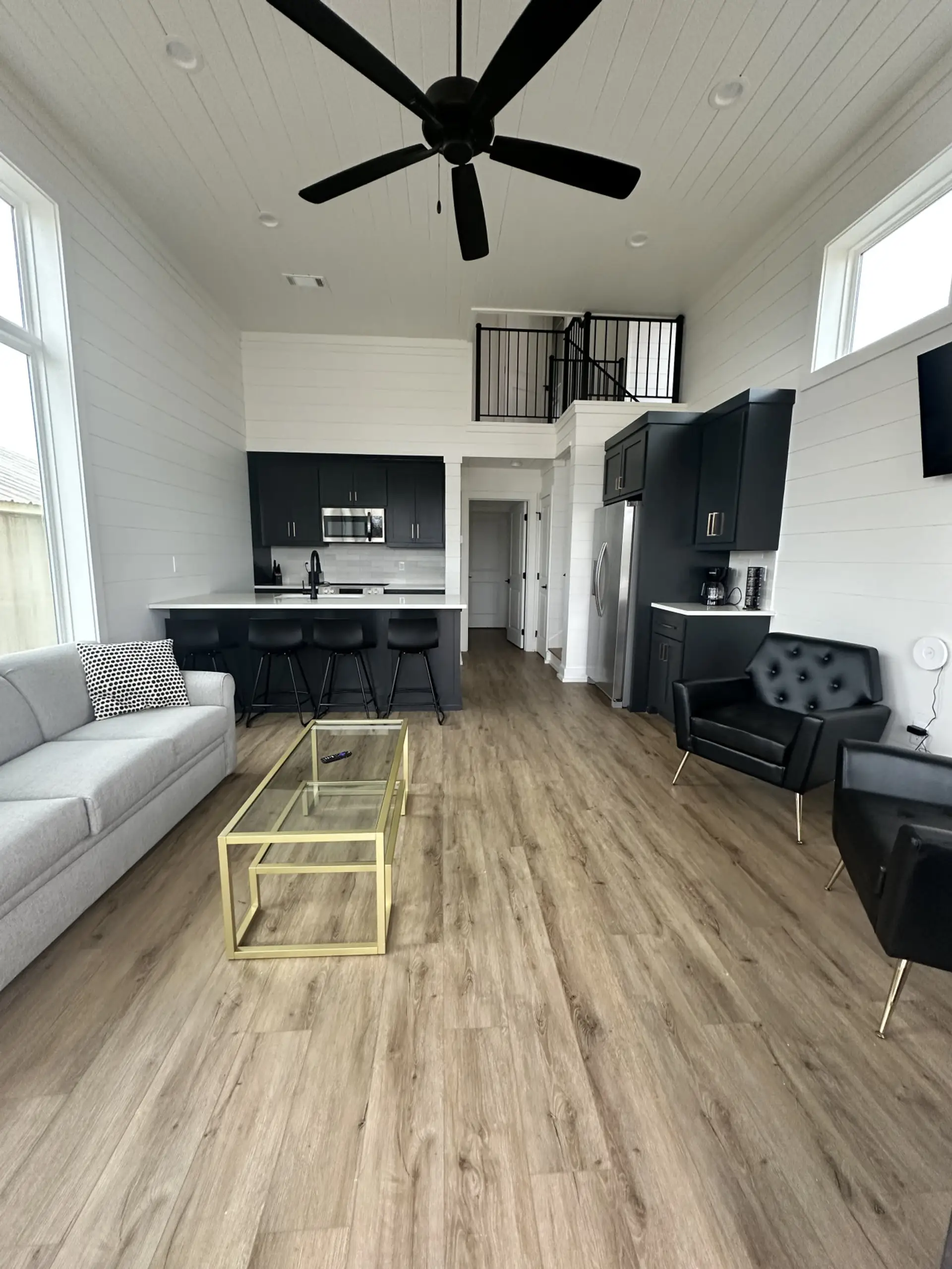 Living room and kitchen area