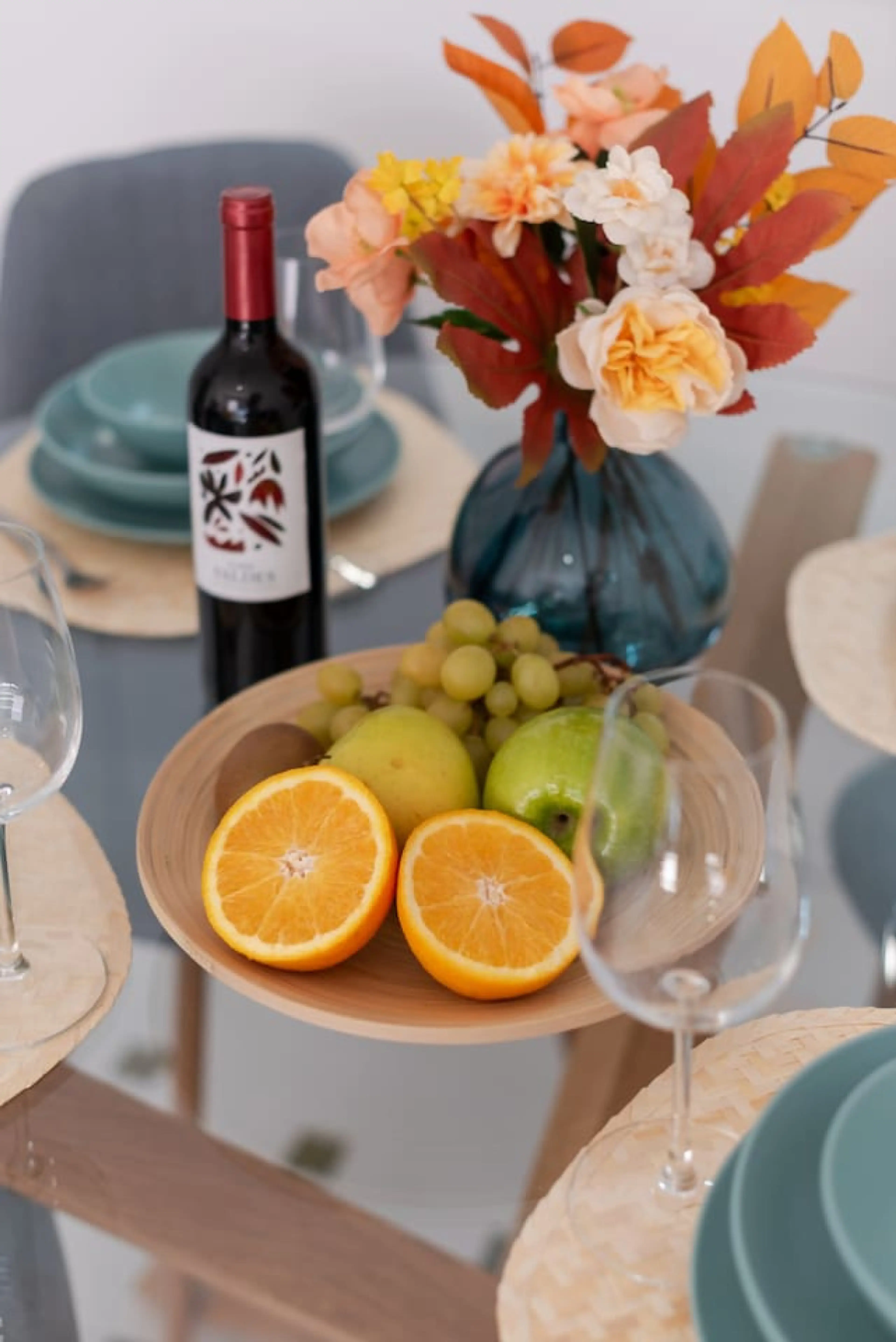 Detalle de mesa decorada