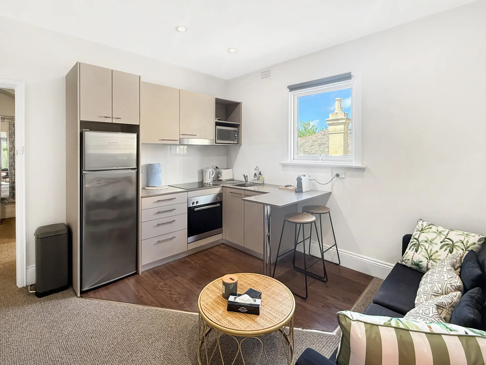 kitchen with breakfast bar and Nespresso machine