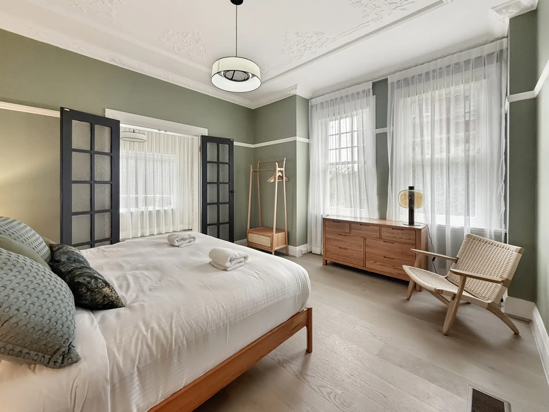 Master bedroom with King Sized pillow topped mattress