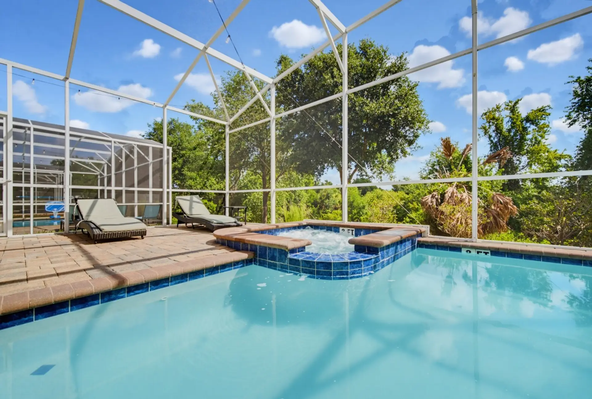 Private pool with raised spa