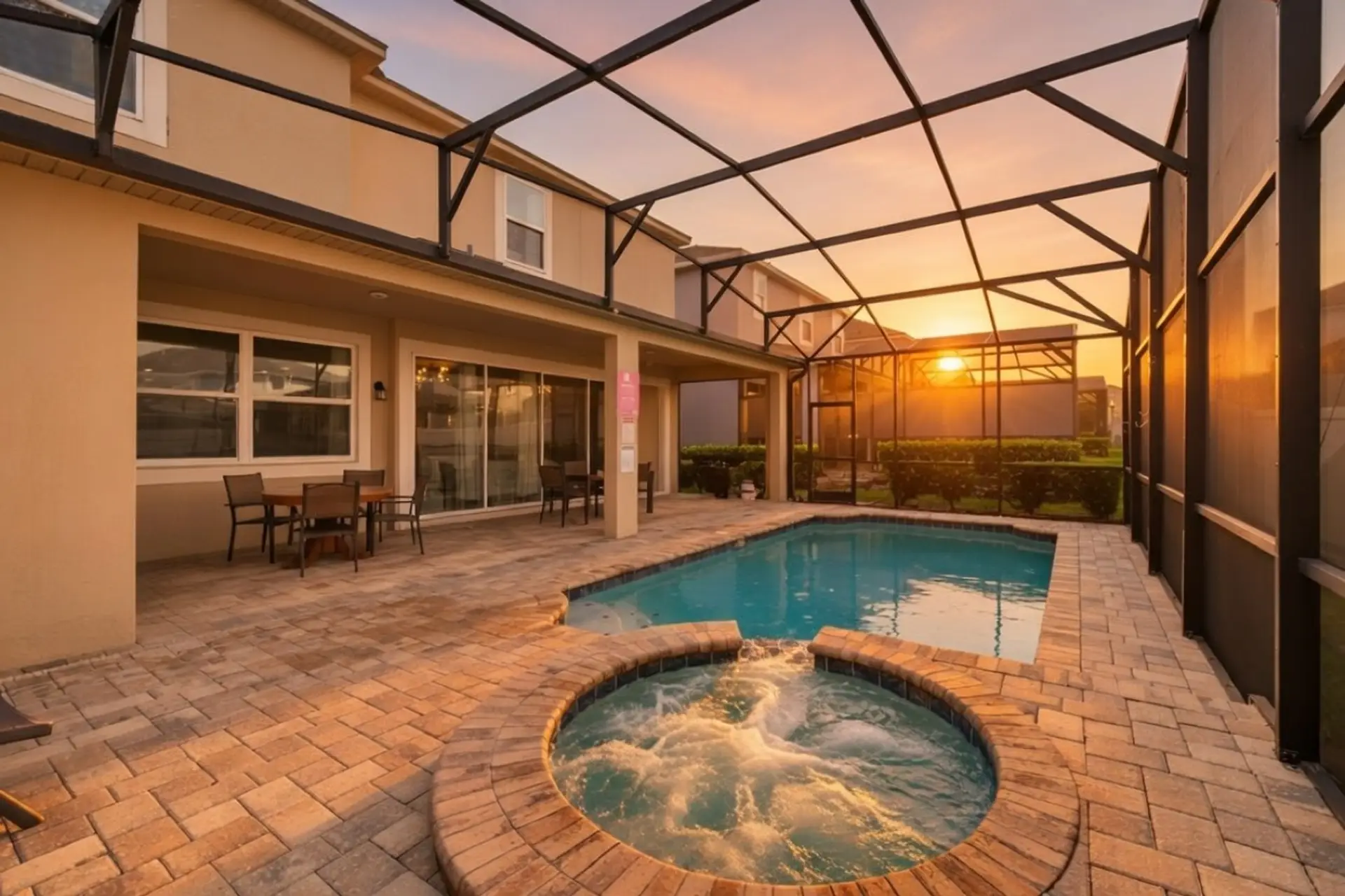 Pool and spa at twilight