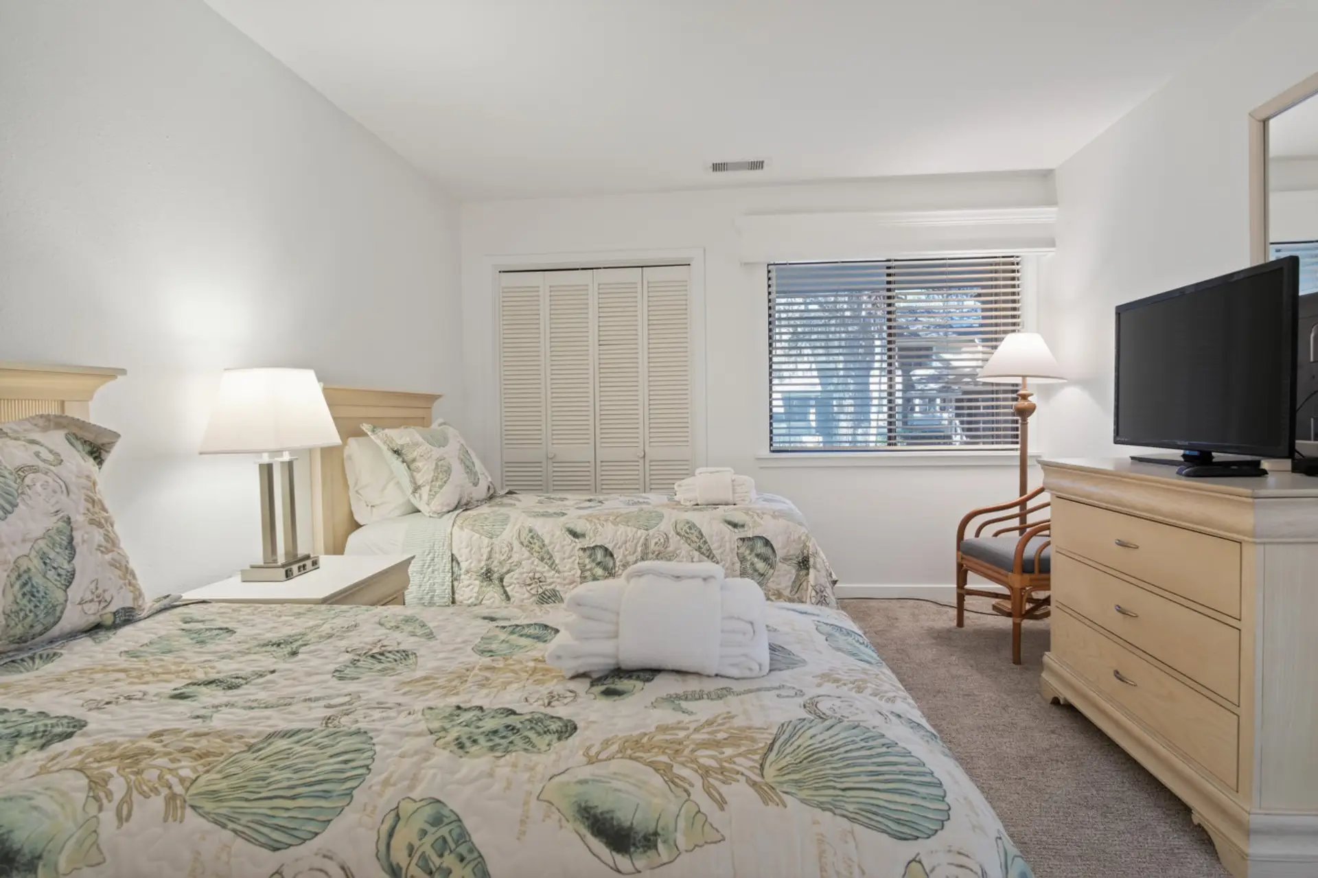 Your private twin suite includes a flat-screen TV with streaming and ensuite bathroom