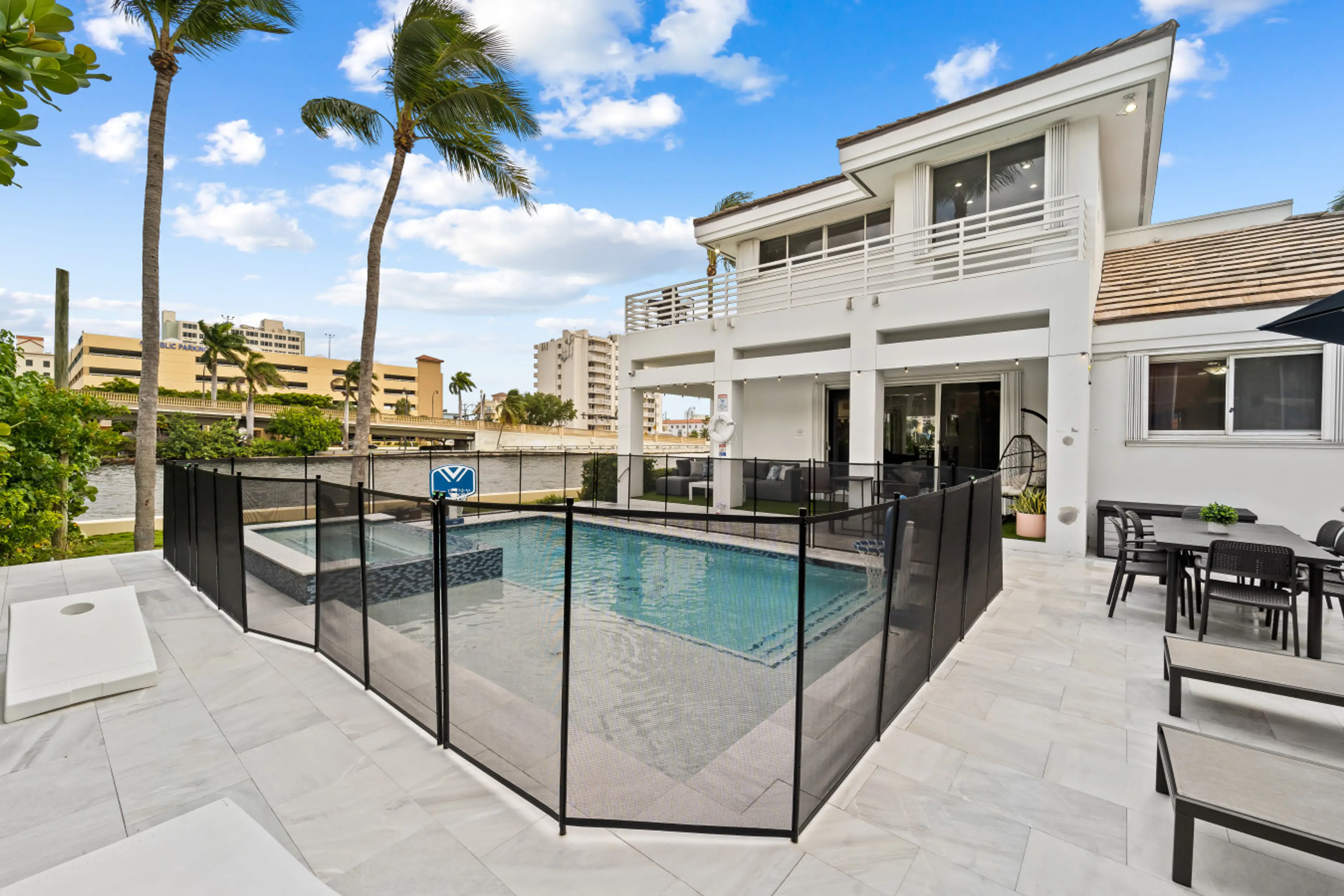 Contemporary Pool Villa with Secure Fencing and Entertainment Areas