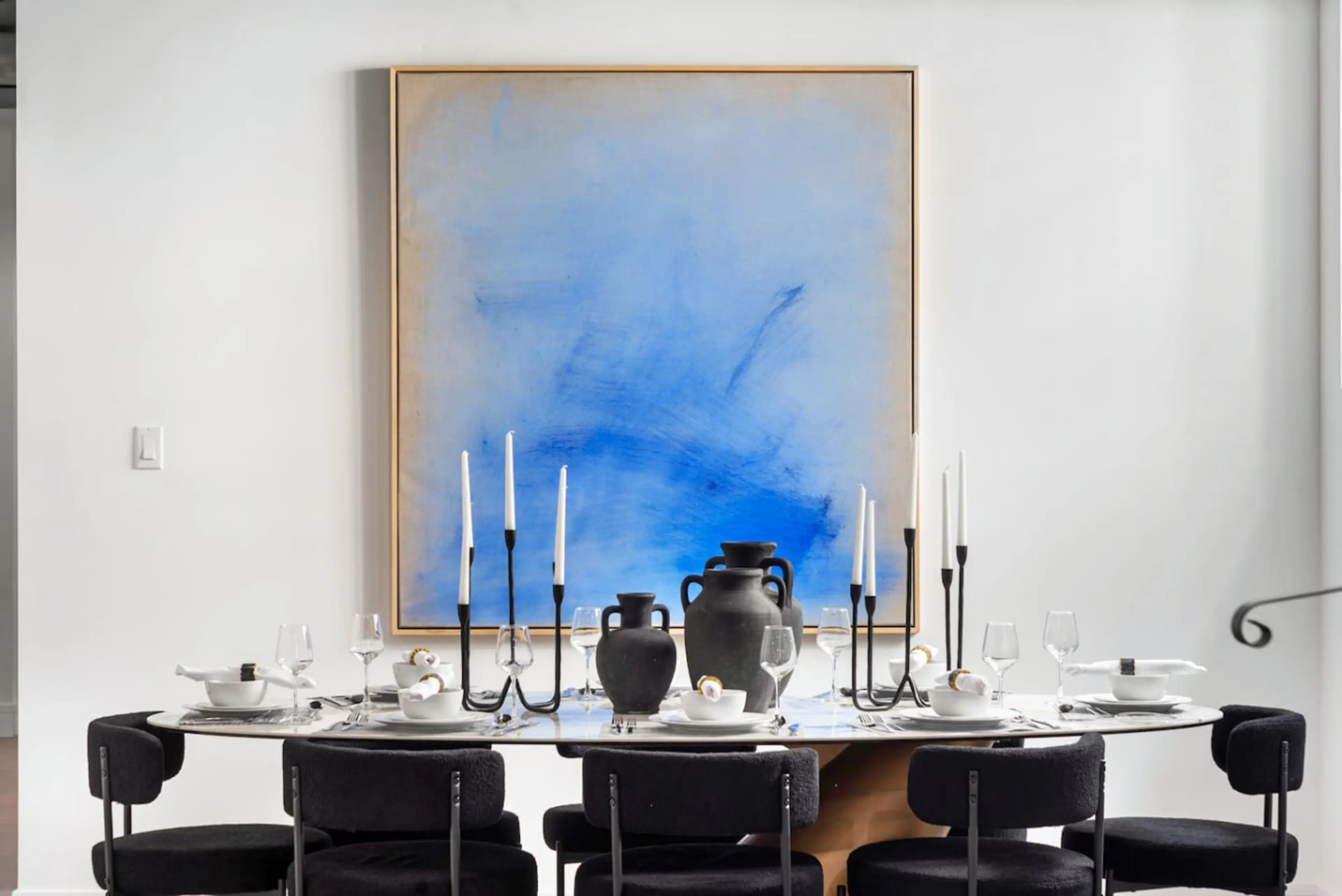 Dine in style with our elegant dining room, perfect for intimate gatherings and special occasions