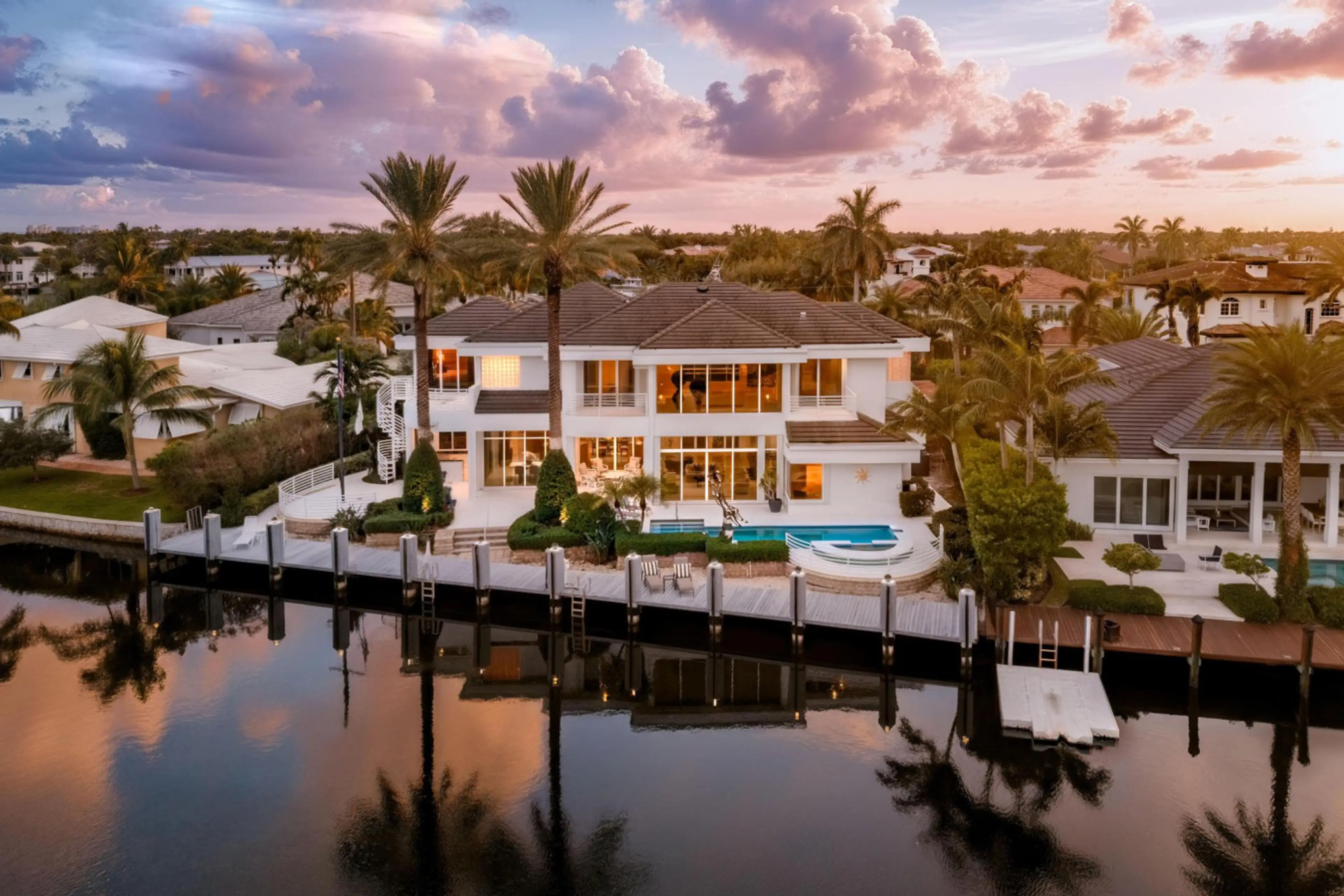 Premium water view villa expansive backyard private mooring.