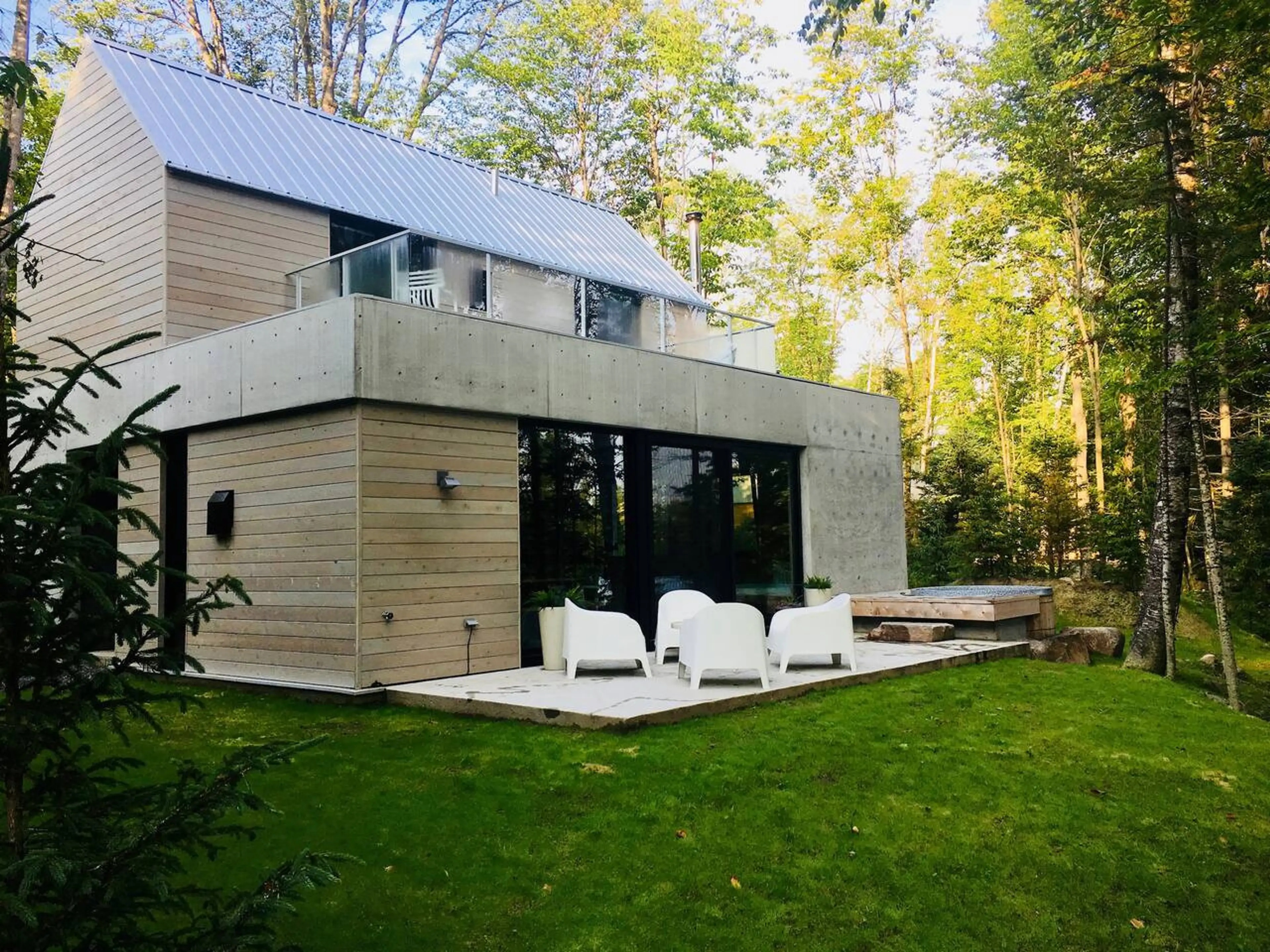 Spahaus 7 nestled among a dense forest in a private, quiet community