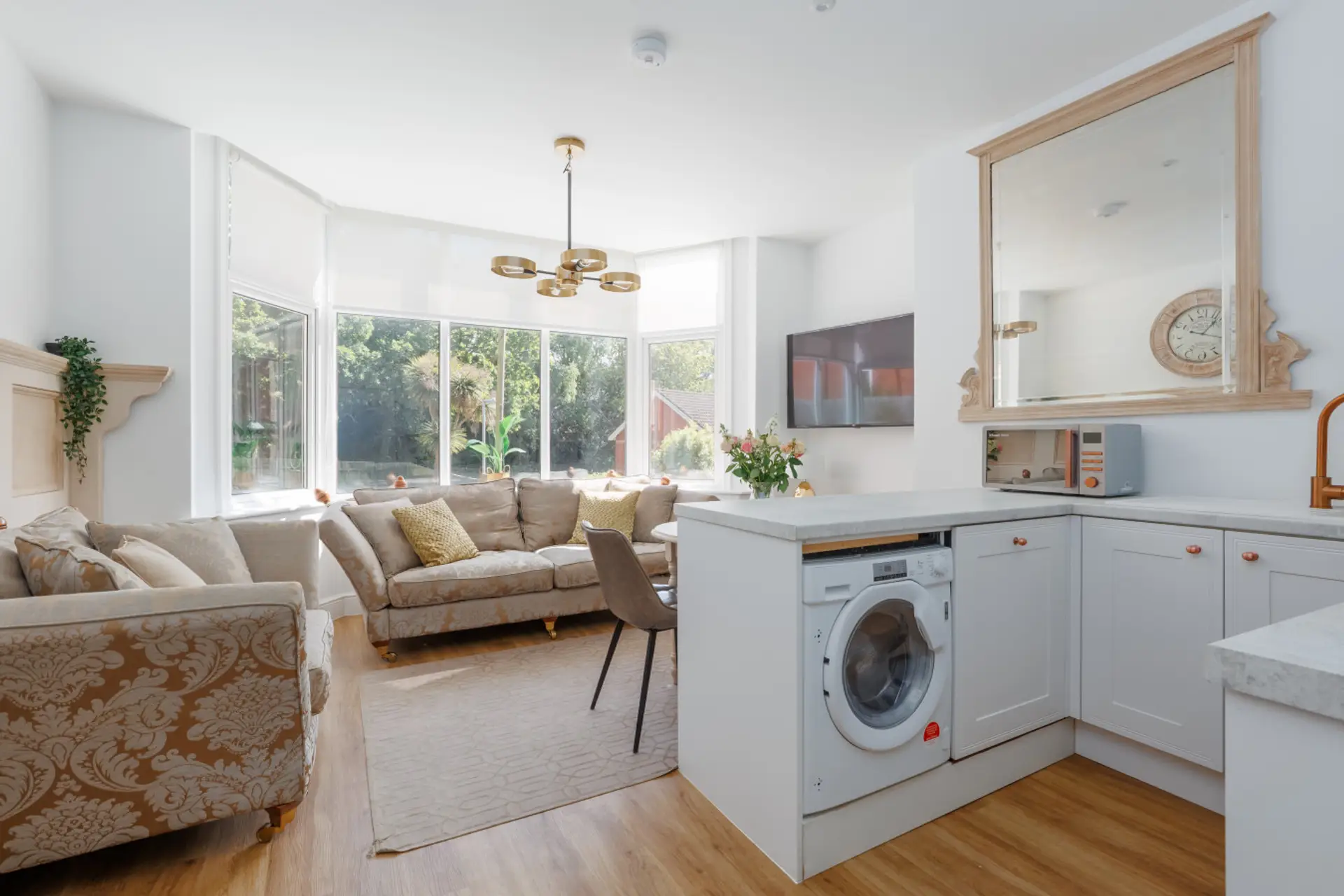 The light and bright living area is the perfect space to unwind