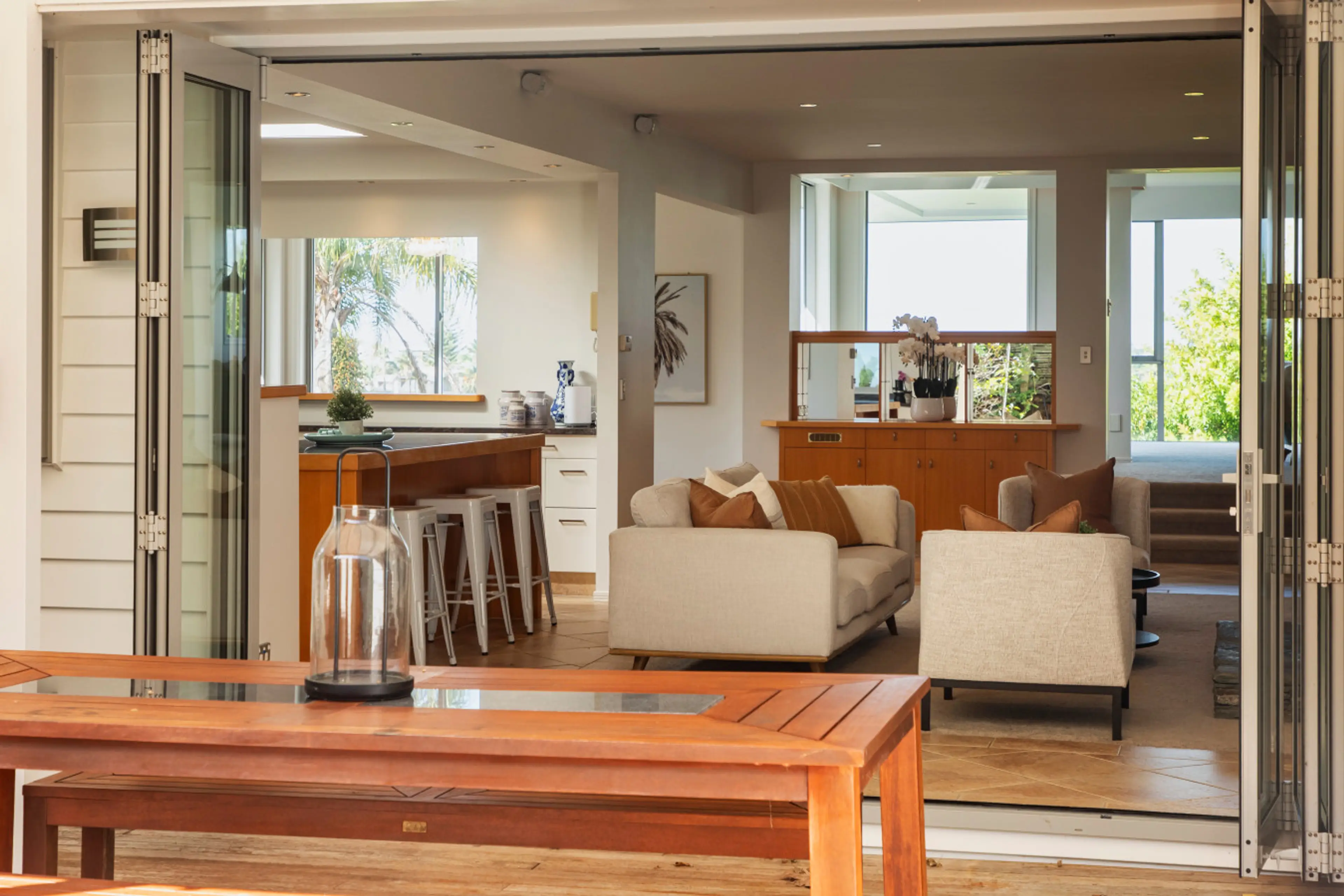 Outdoor dining leading off main living area