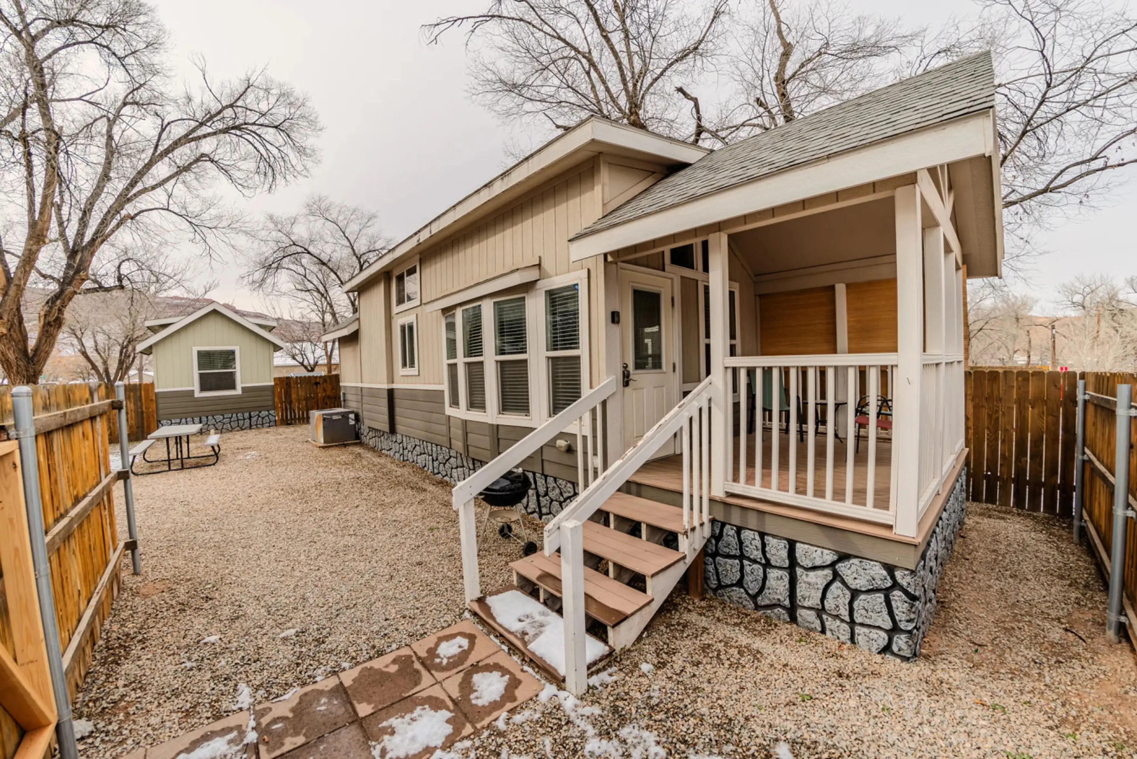 Exterior of Petroglyph Point Cabin at Edge of the Desert in Moab