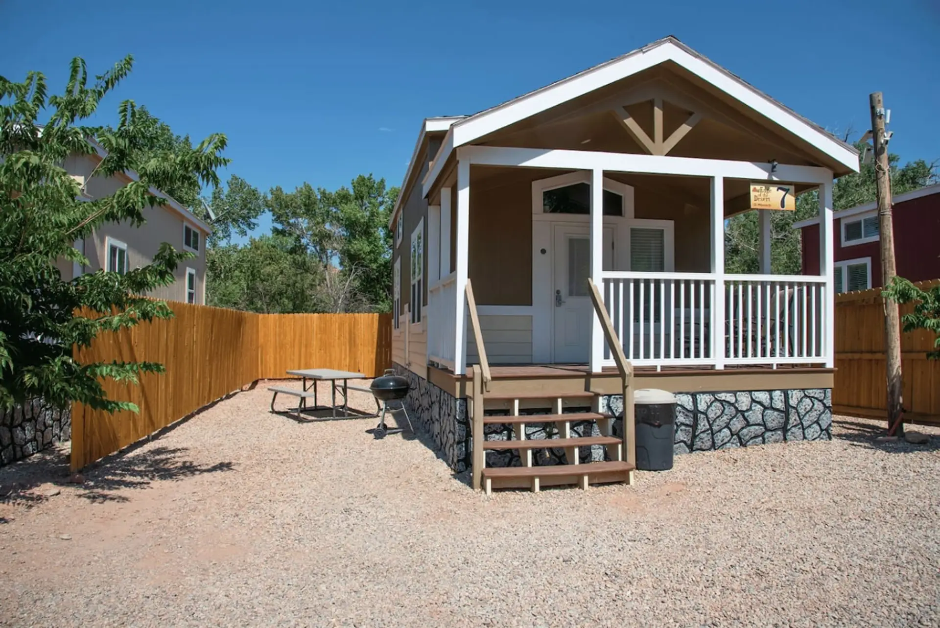 Exterior of Fisher Towers Cabin at Edge of the Desert in Moab