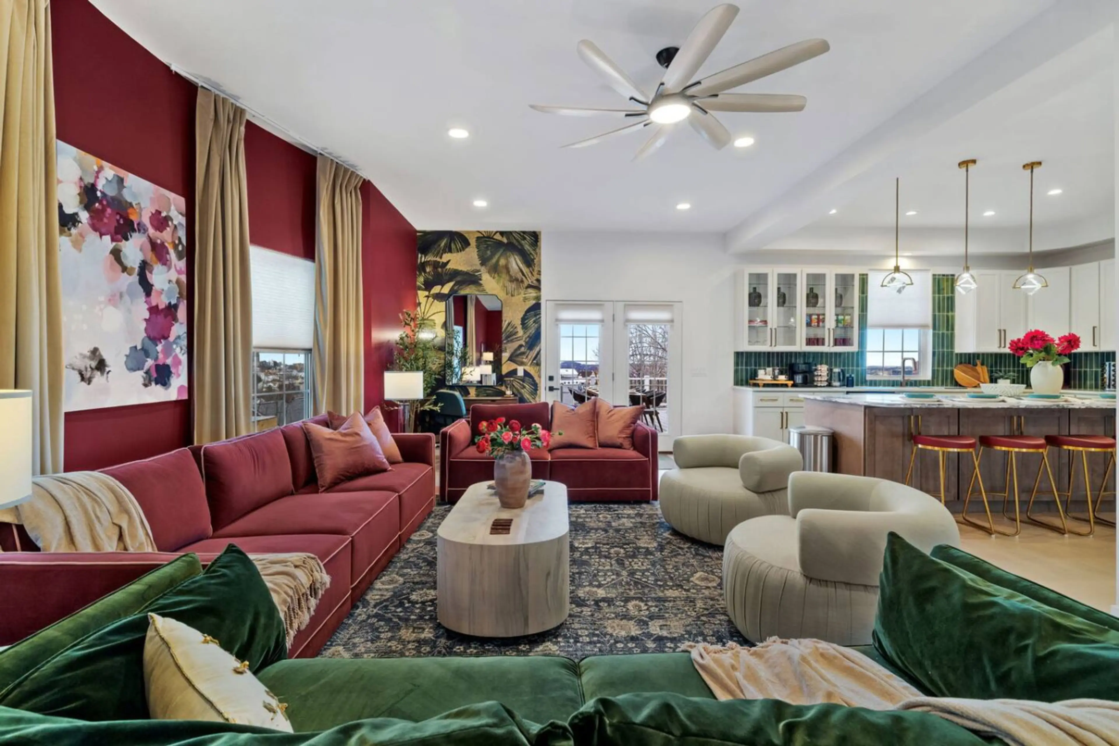 Constant connection -  Designer seating arranges the perfect conversation flow.