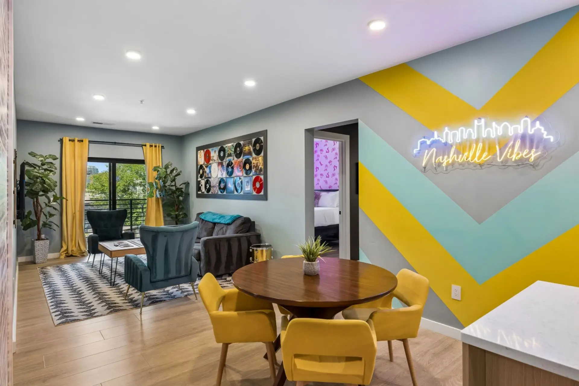 Open concept living/dining/kitchen spaces