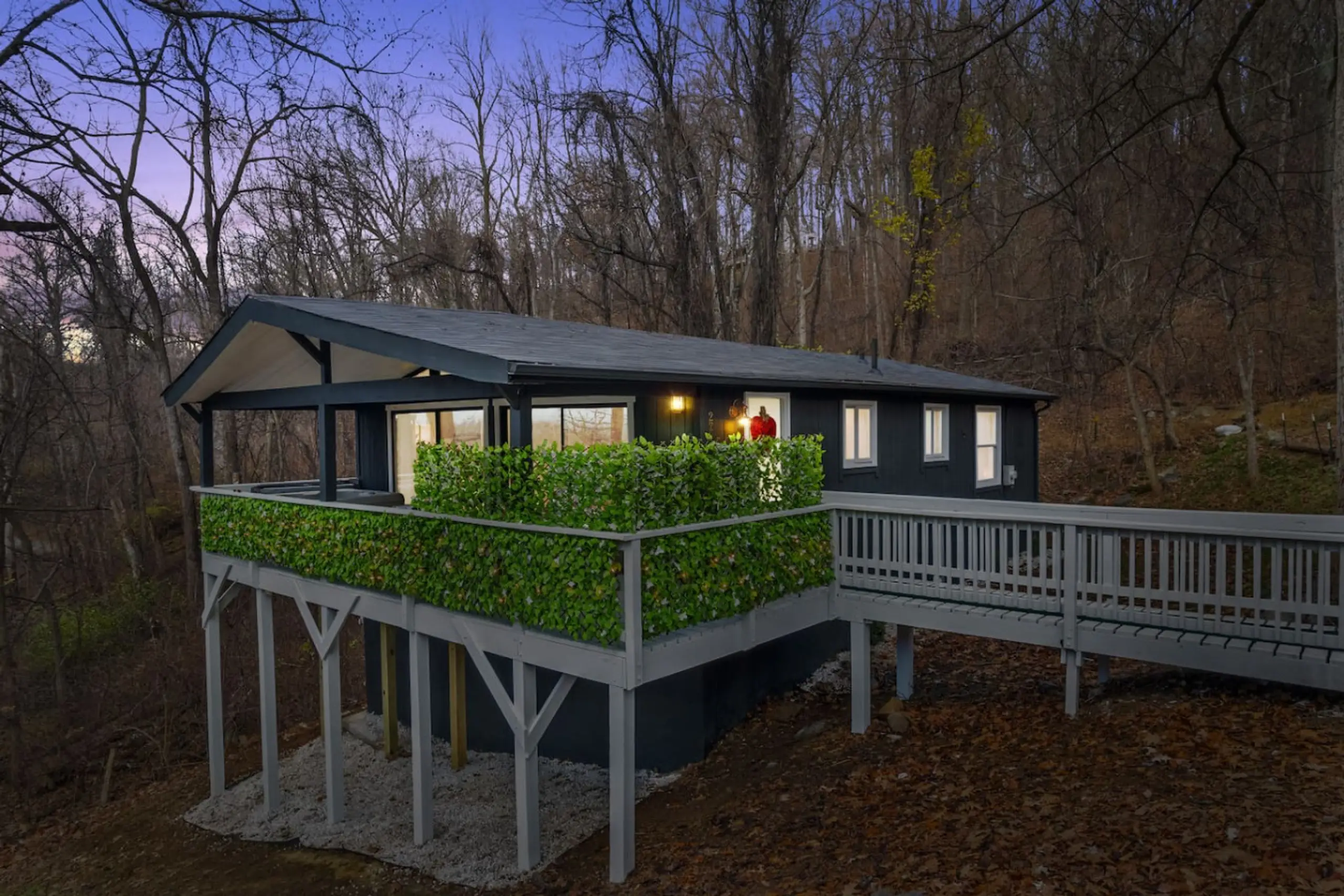 The Honeymoon Cabin with deck and views