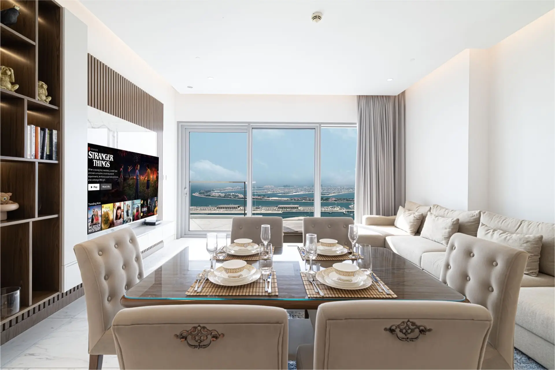 Dining Oasis: Elevated dining with panoramic views, plush seating, and stylish decor for memorable meals!