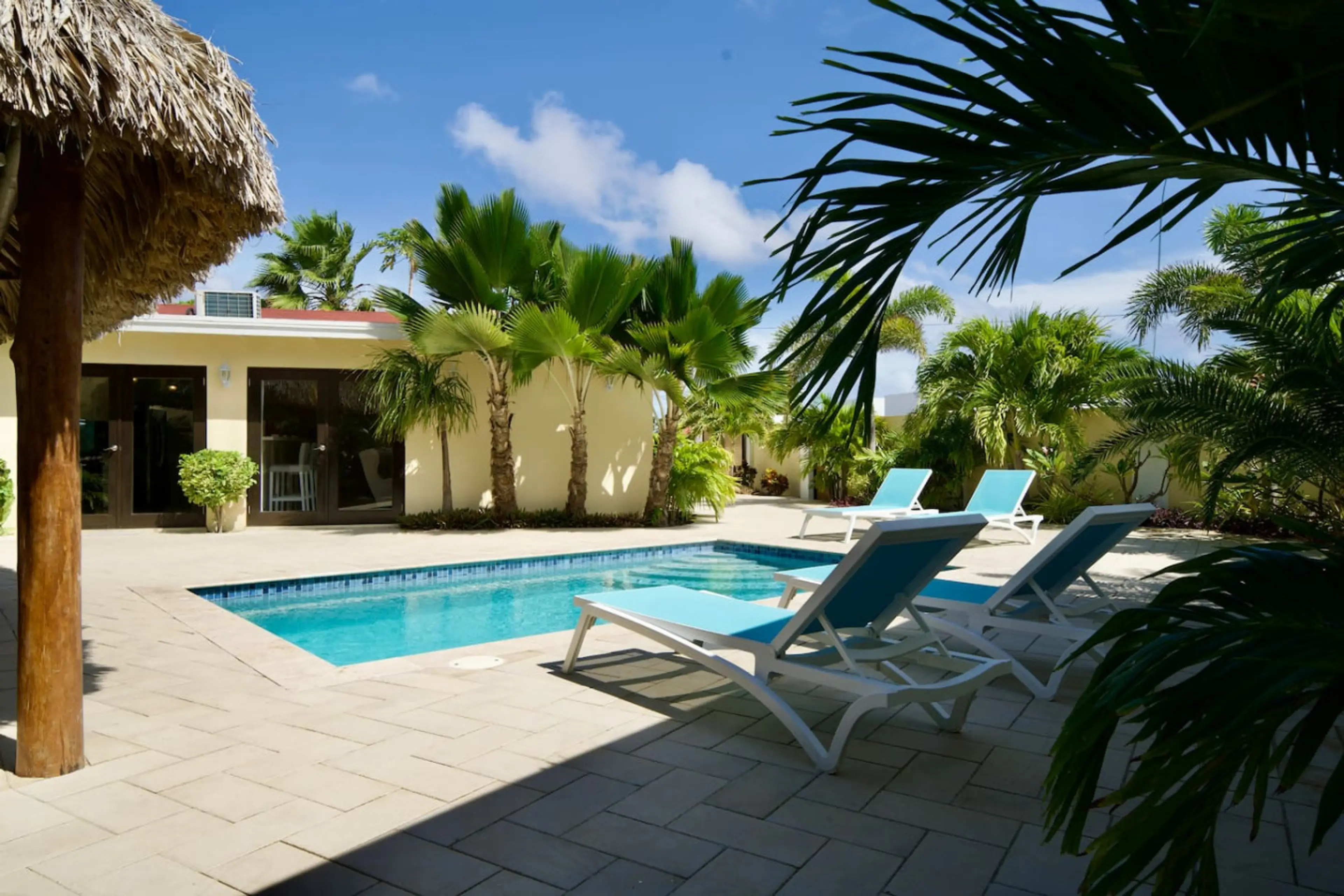 Poolside seating area