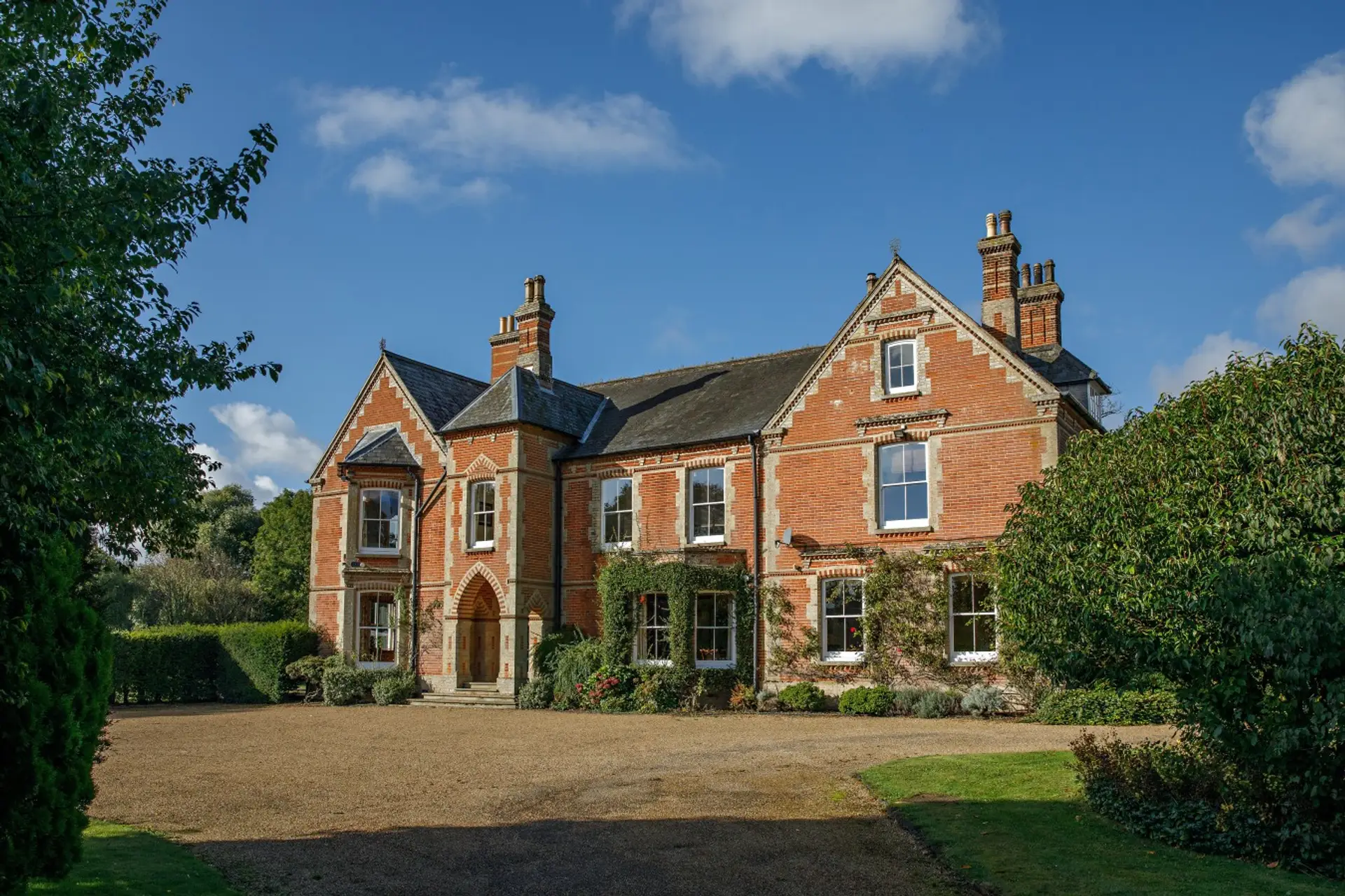 Saham Grove Hall front elevation at Norfolk - holiday home perfect for group getaway