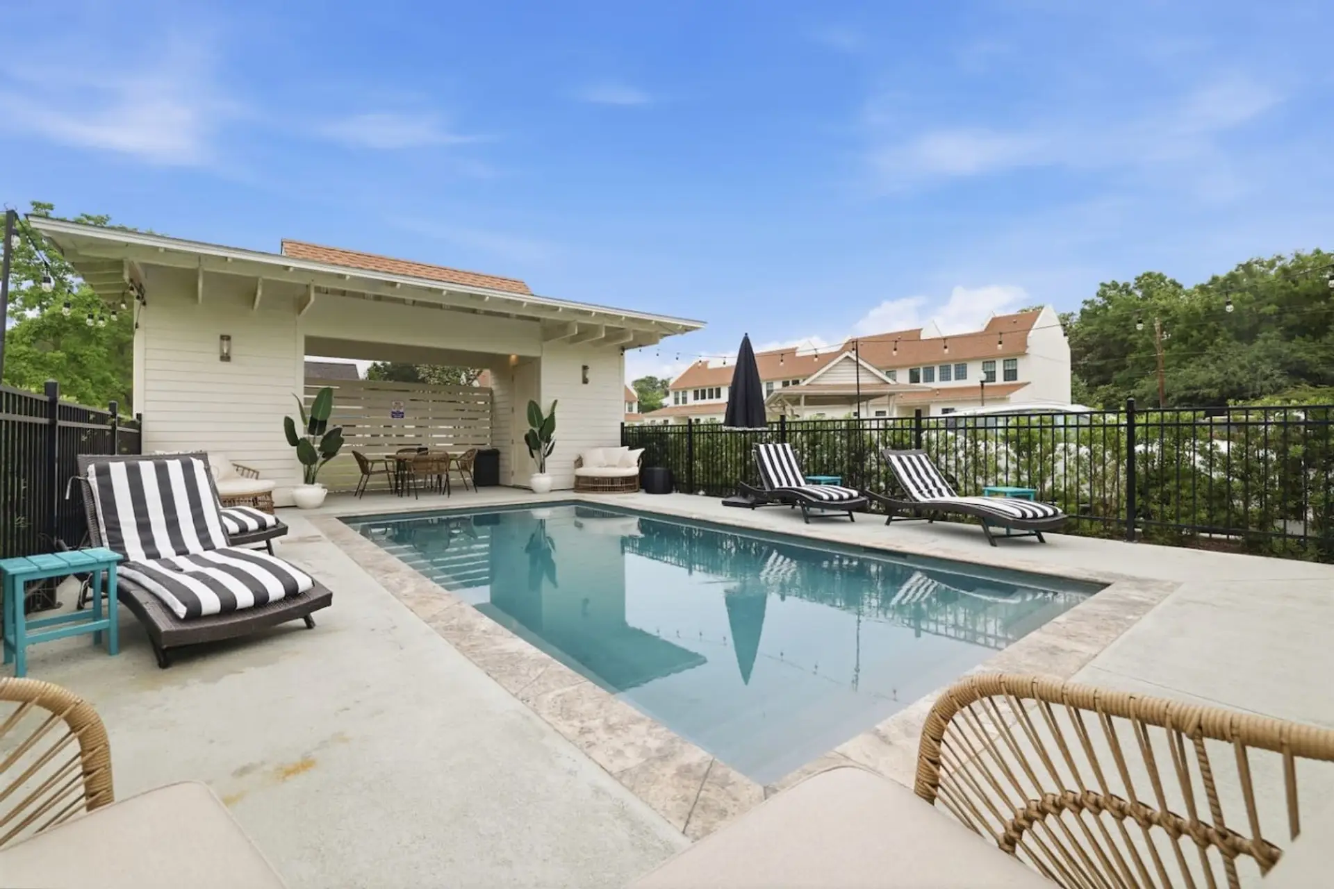 Relax by the pool after a beach day