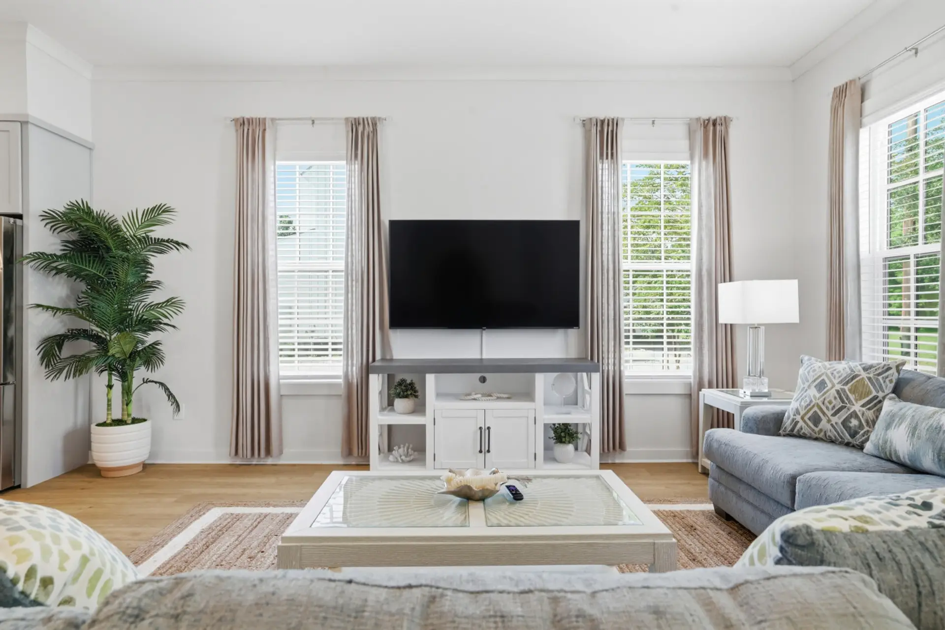 Cozy sofa area perfect for movie nights