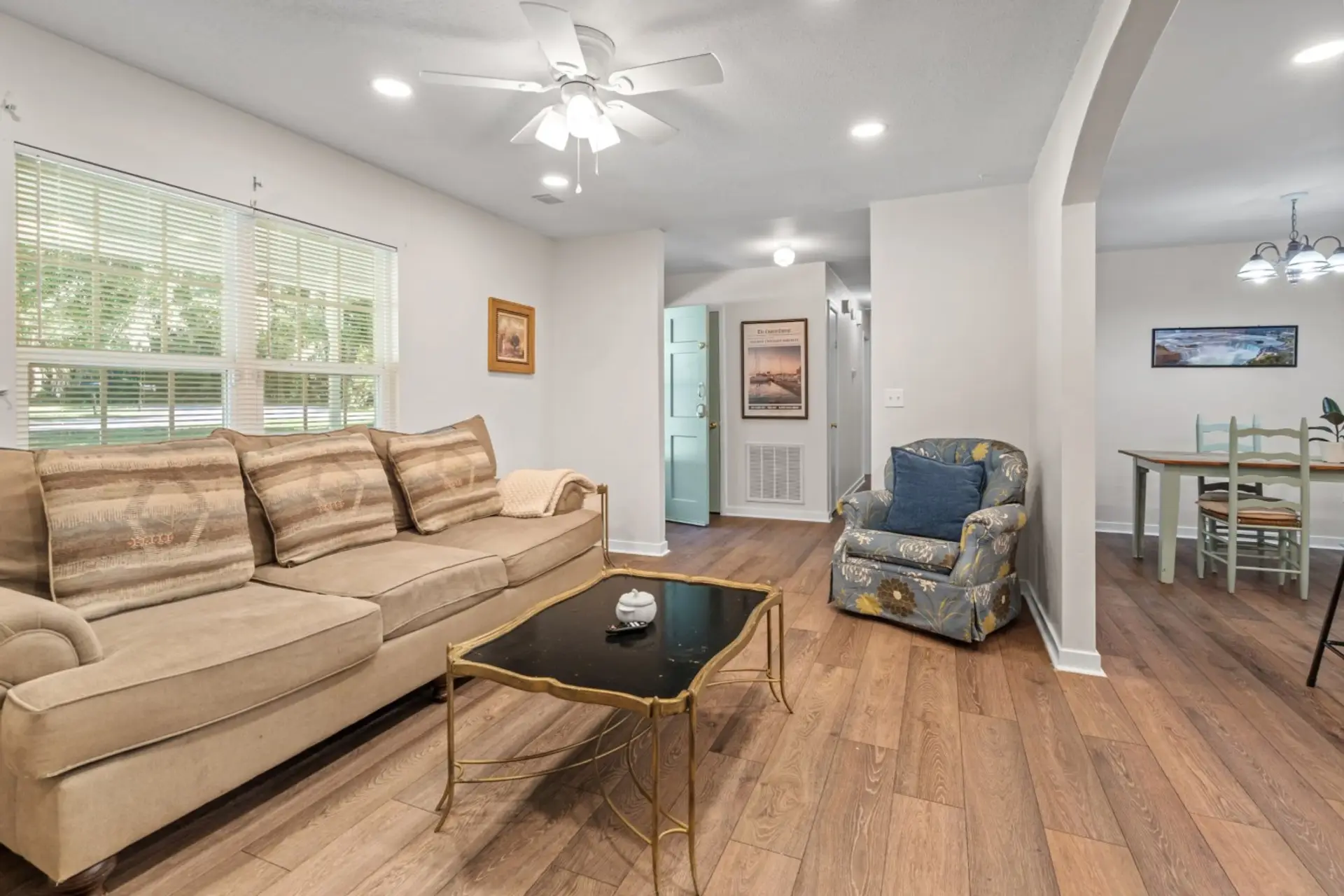 Living room with comfortable seating for six