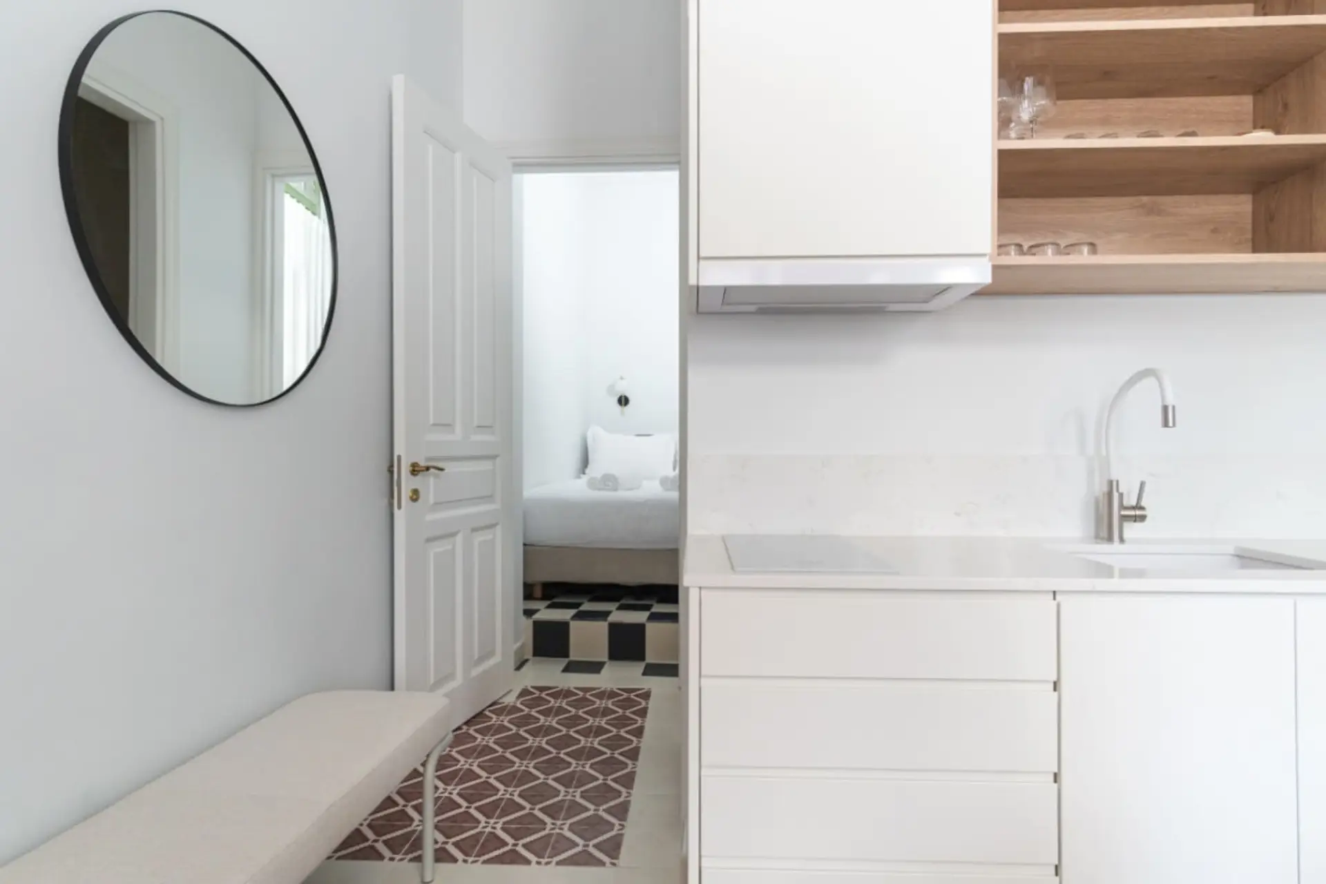 Kitchen and bedroom entrance