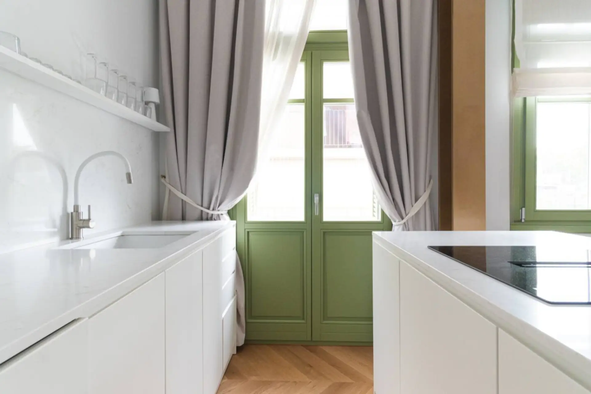 Kitchen and balcony exit