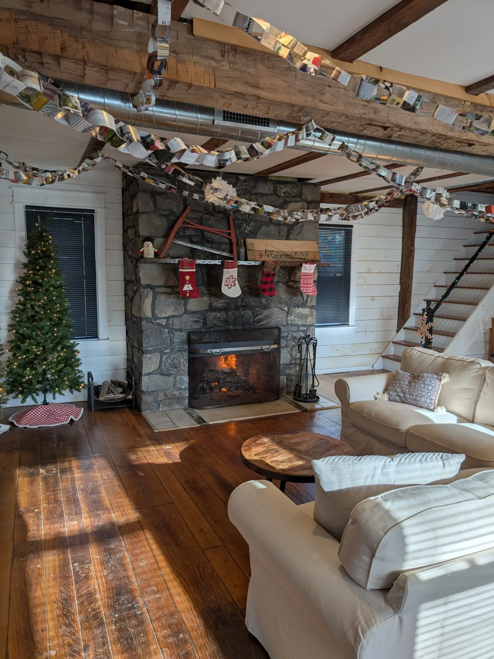 Real fireplace, bring firewood to keep it going