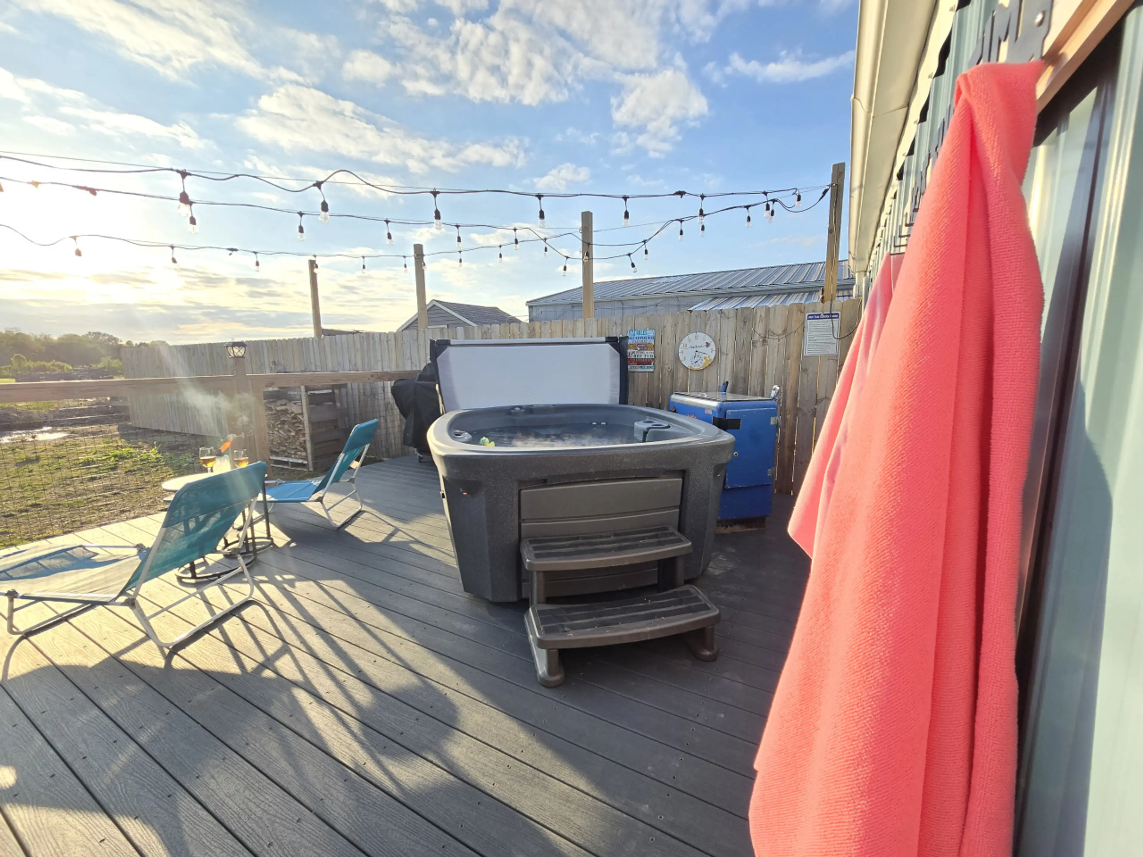 “Sun on your shoulders, bubbles at your feet  Our deckside hot tub is the perfect place to soak in the day and let the world slow down.”