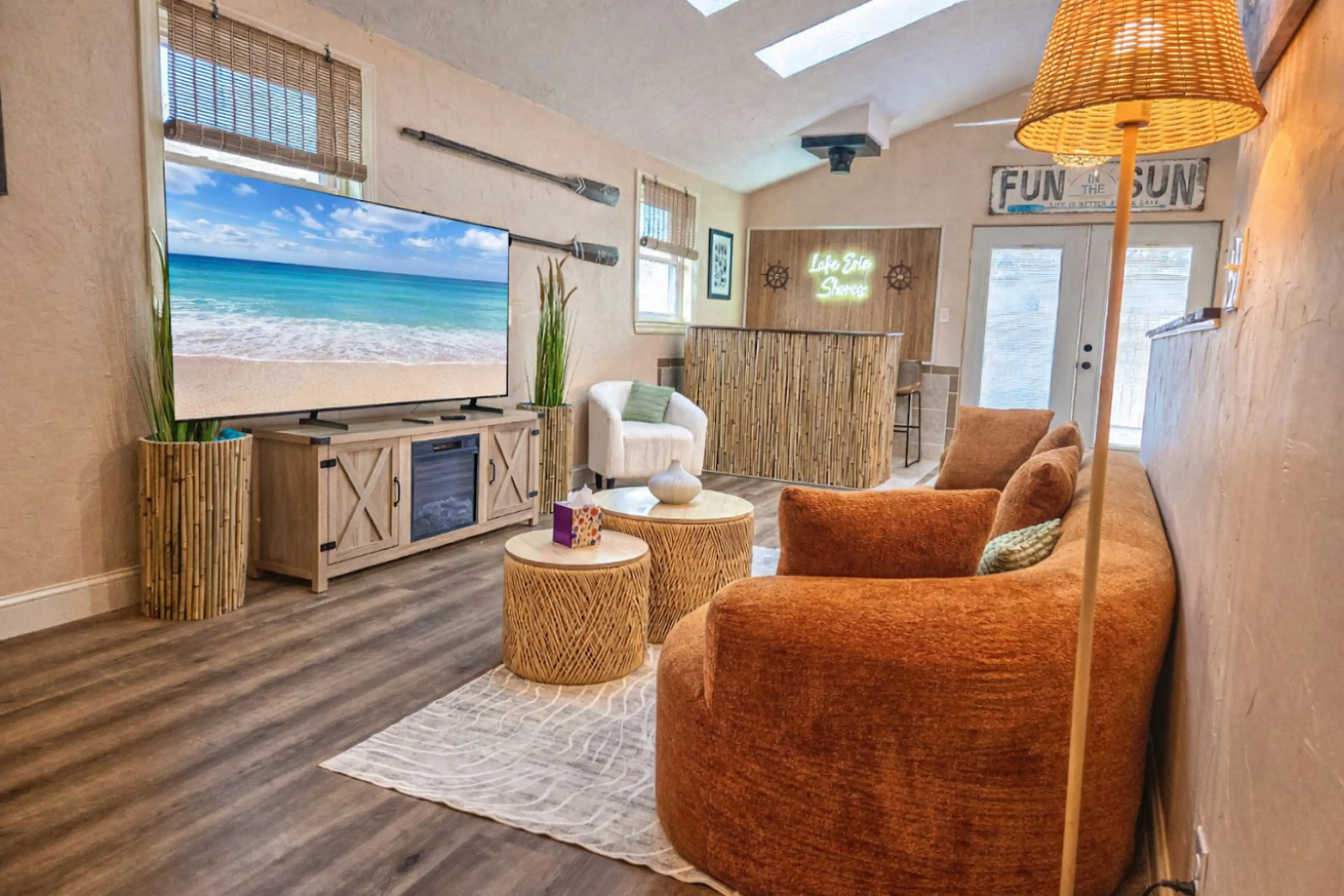 65" smart tv-relax in your beachy vibe