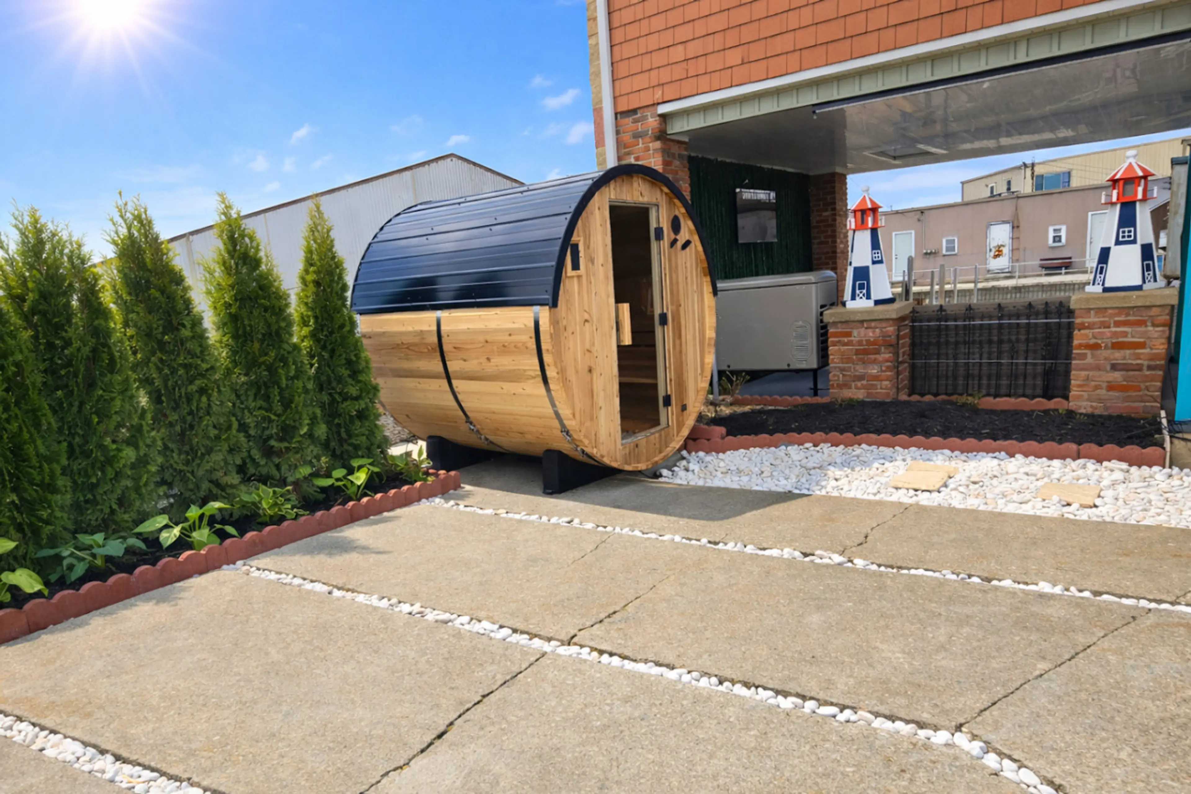Relax, recharge, and enjoy your own private barrel sauna—just steps from the water
