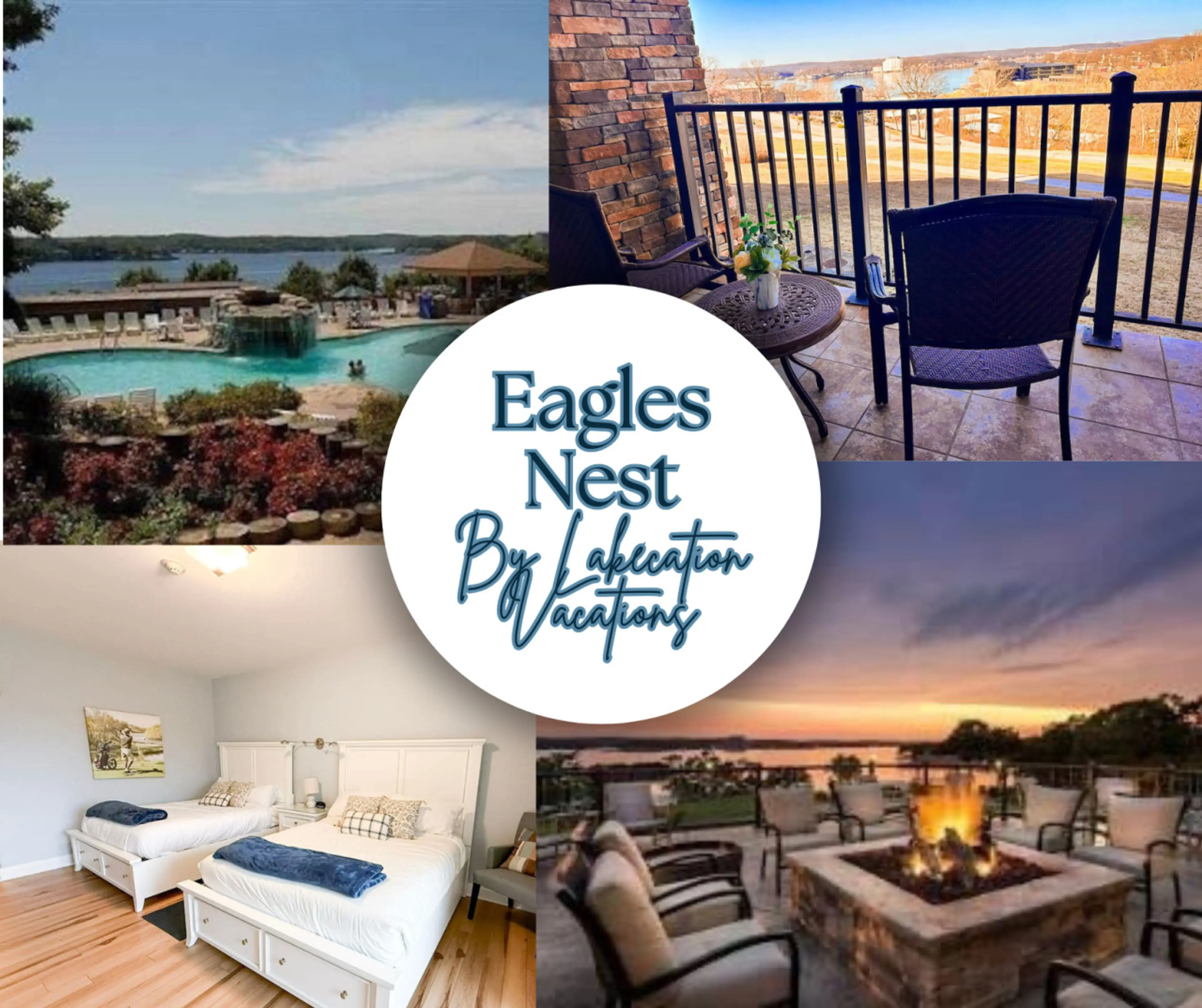 Lakeview condo getaway with resort amenities, private balcony, golf, pools, and sunset views