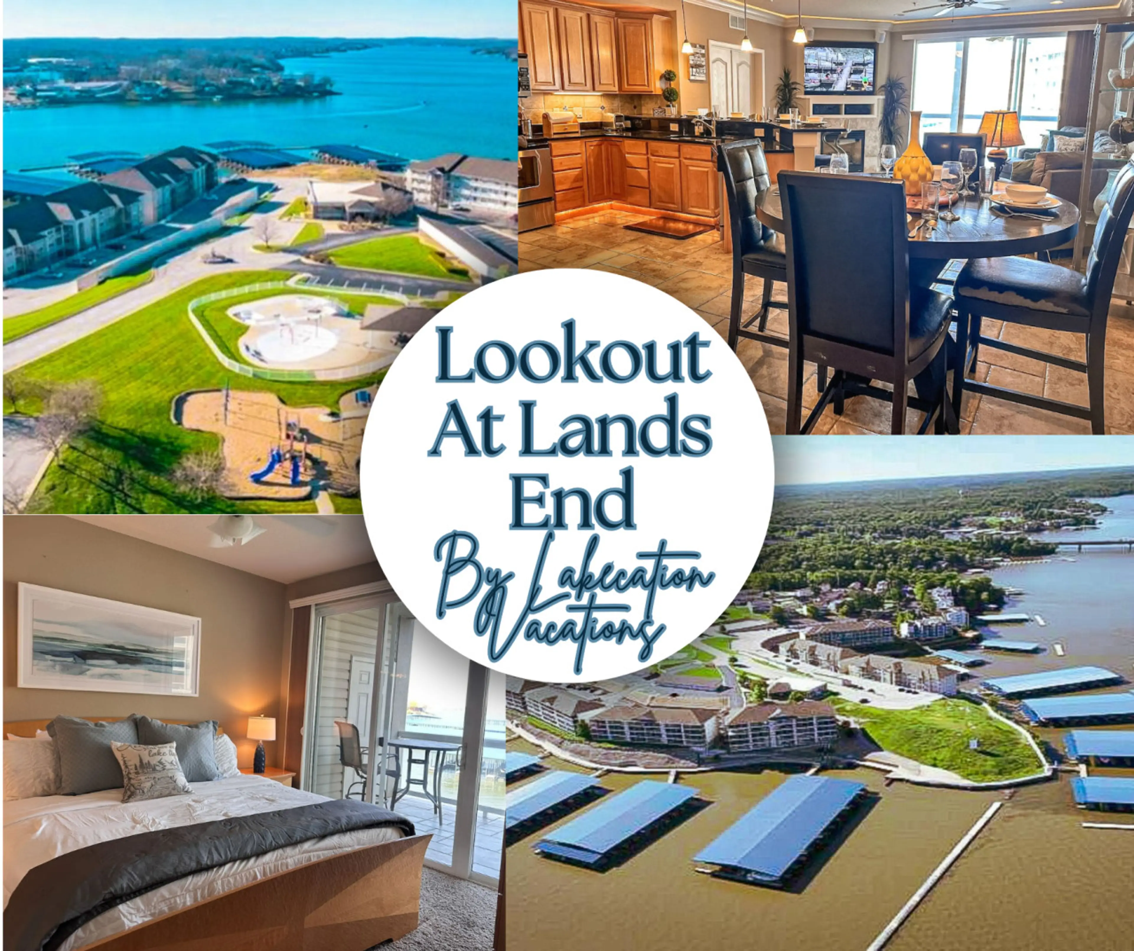 Lakefront condo at Lands End with resort amenities, private balcony, marina access, and stunning Ozarks views