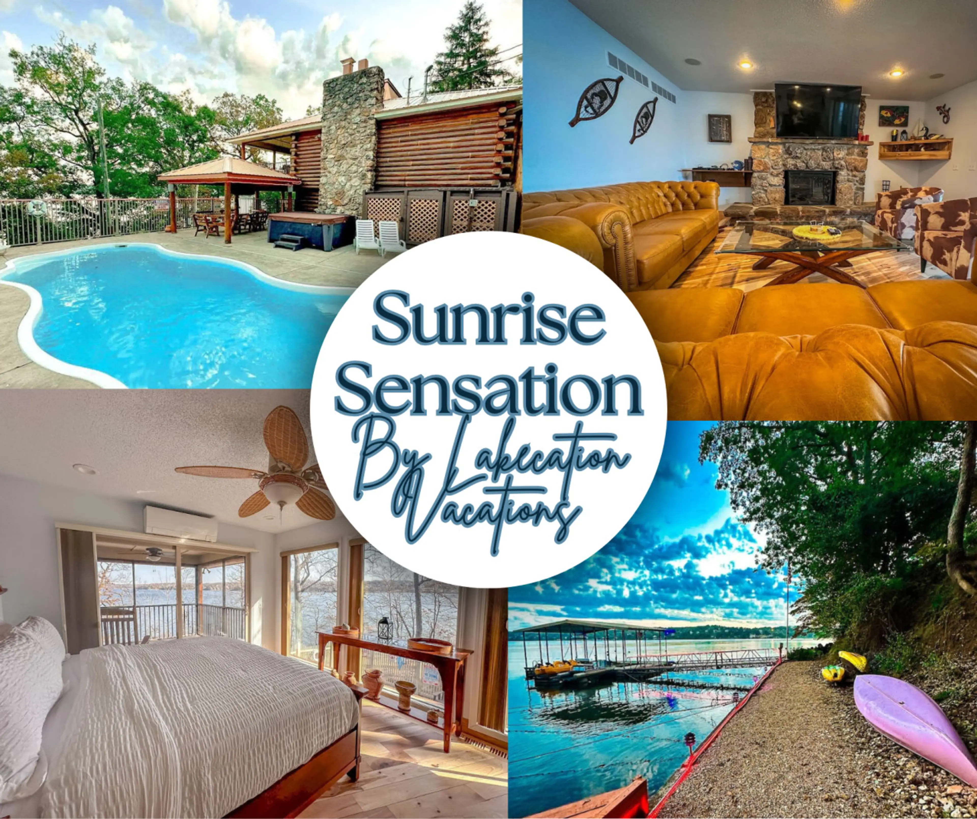 Luxury lakefront getaway with stunning views, cozy interiors, and resort-style amenities