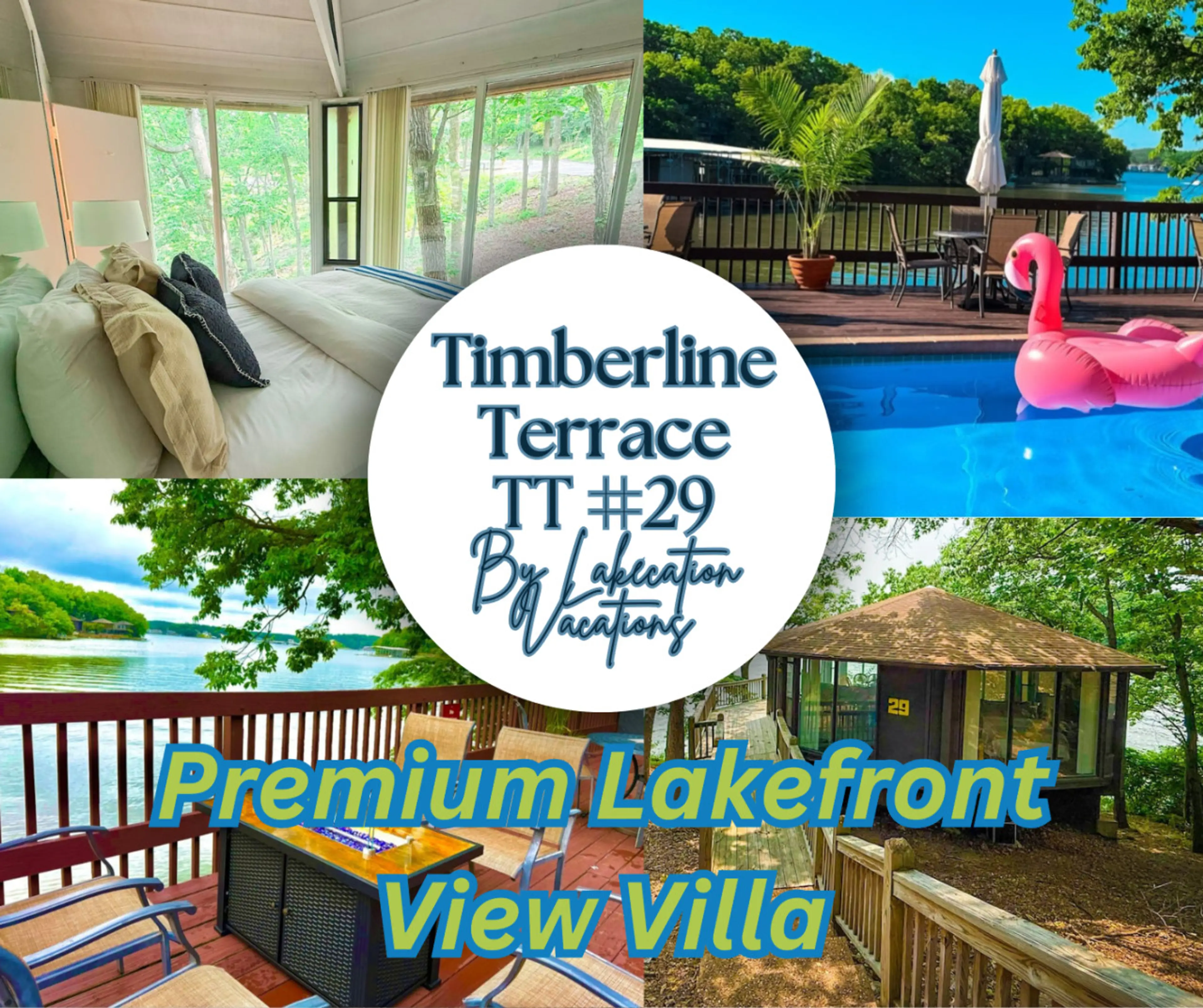 Escape to the iconic Treetop Village in this lakefront 2BR/3BA villa inspired by Frank Lloyd Wright's design.