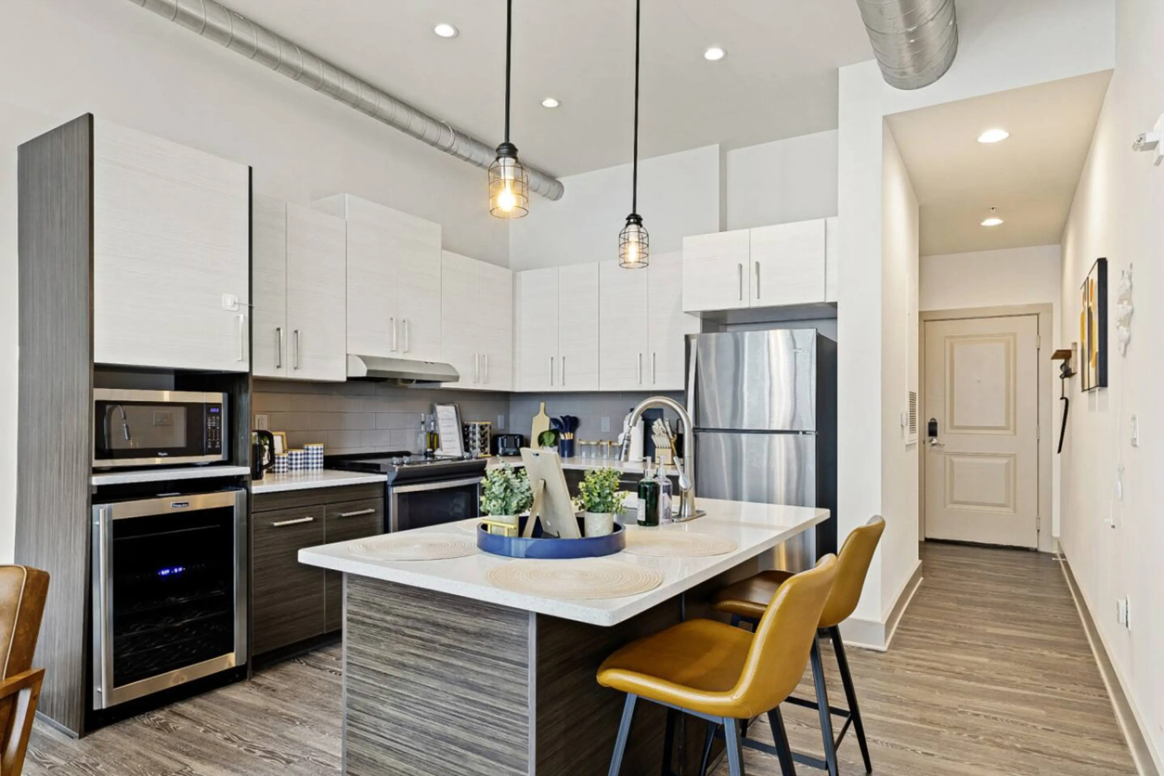 Modern designs and vibrant seating make this space perfect for culinary adventures!