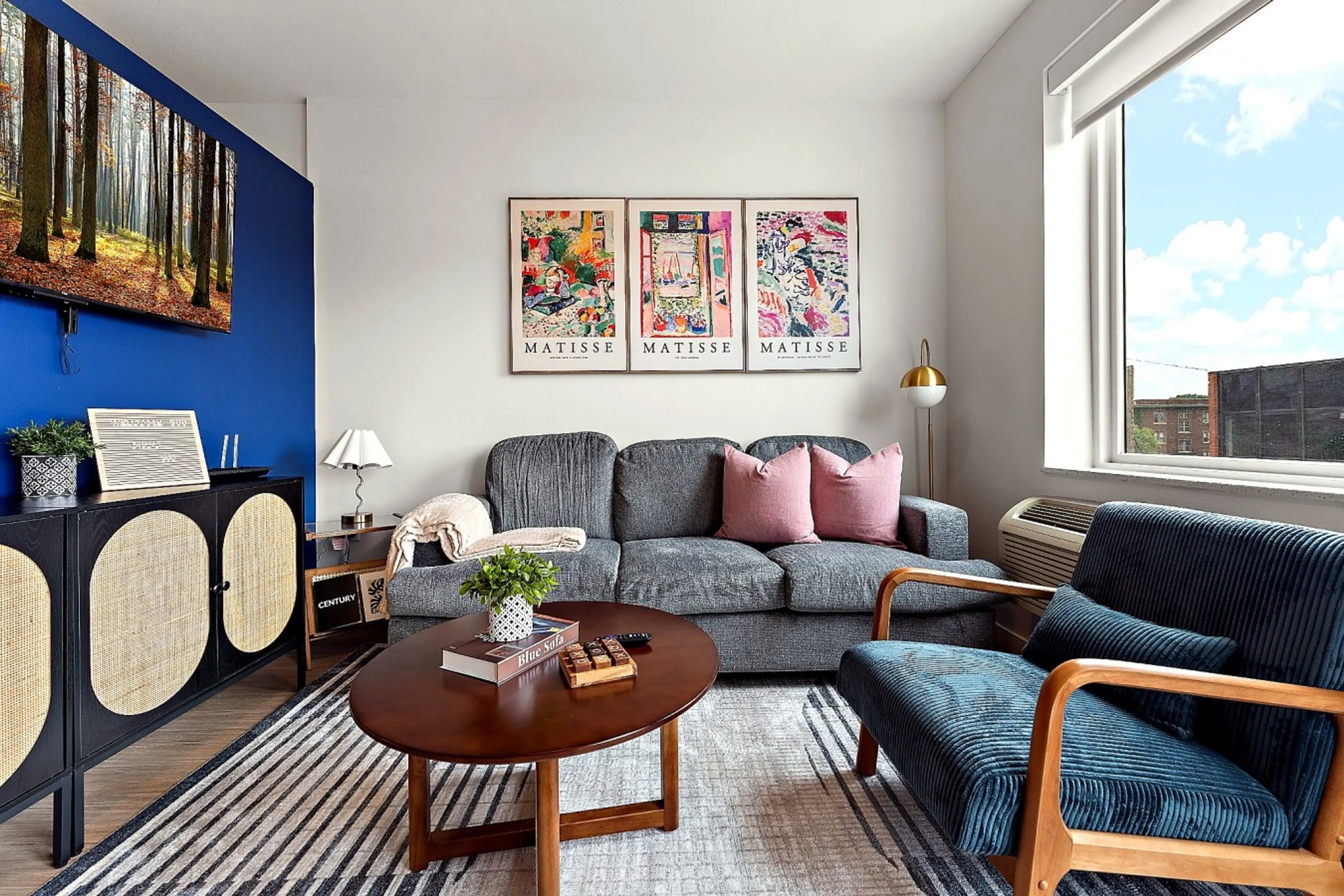 Enjoy a cozy and stylish living area designed for comfort, relaxation, and a welcoming stay.