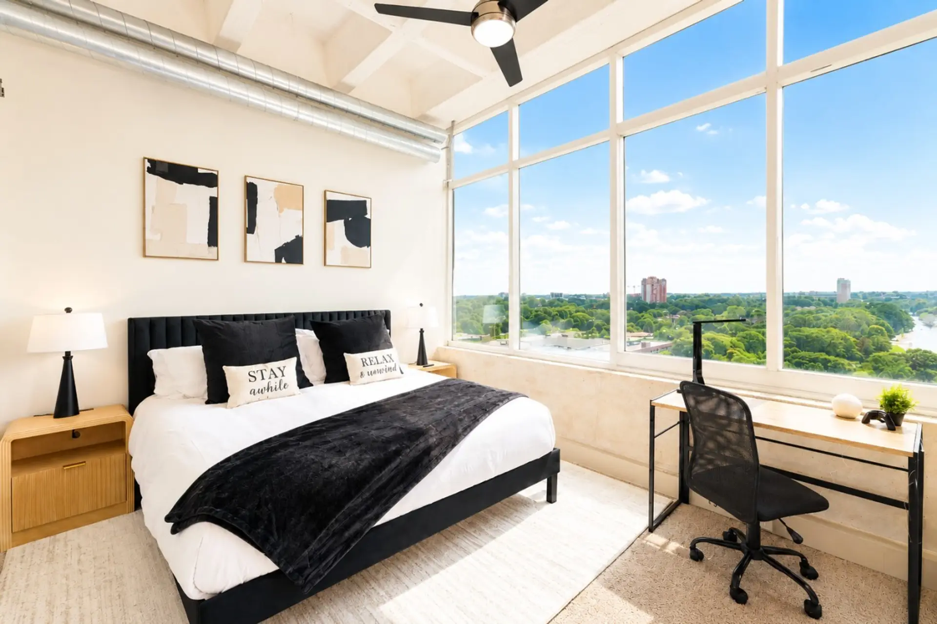 king bedroom window view
