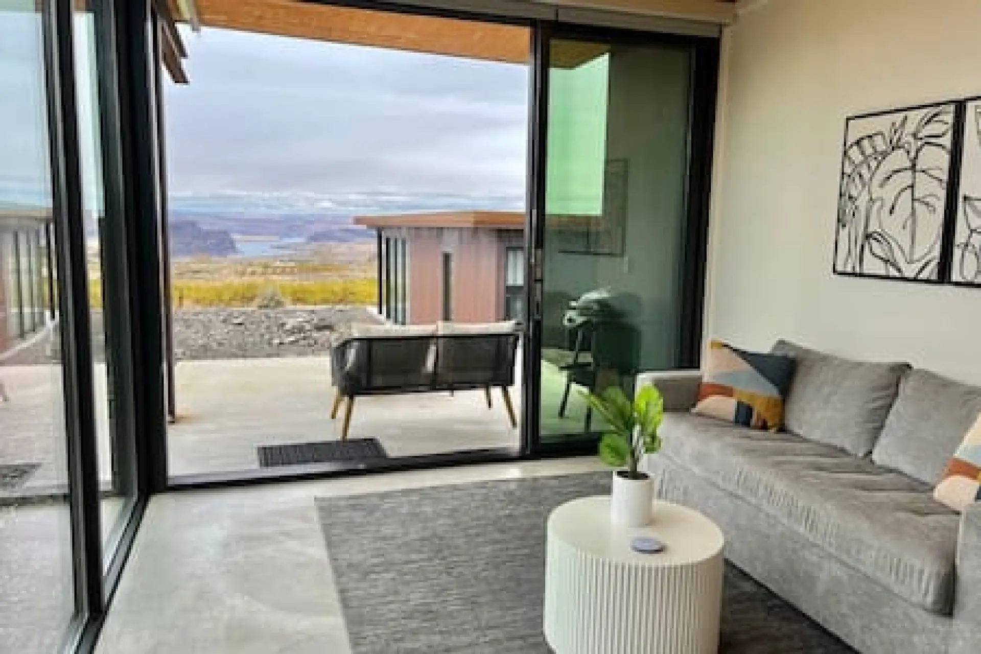 Living Room with Columbia River Views
