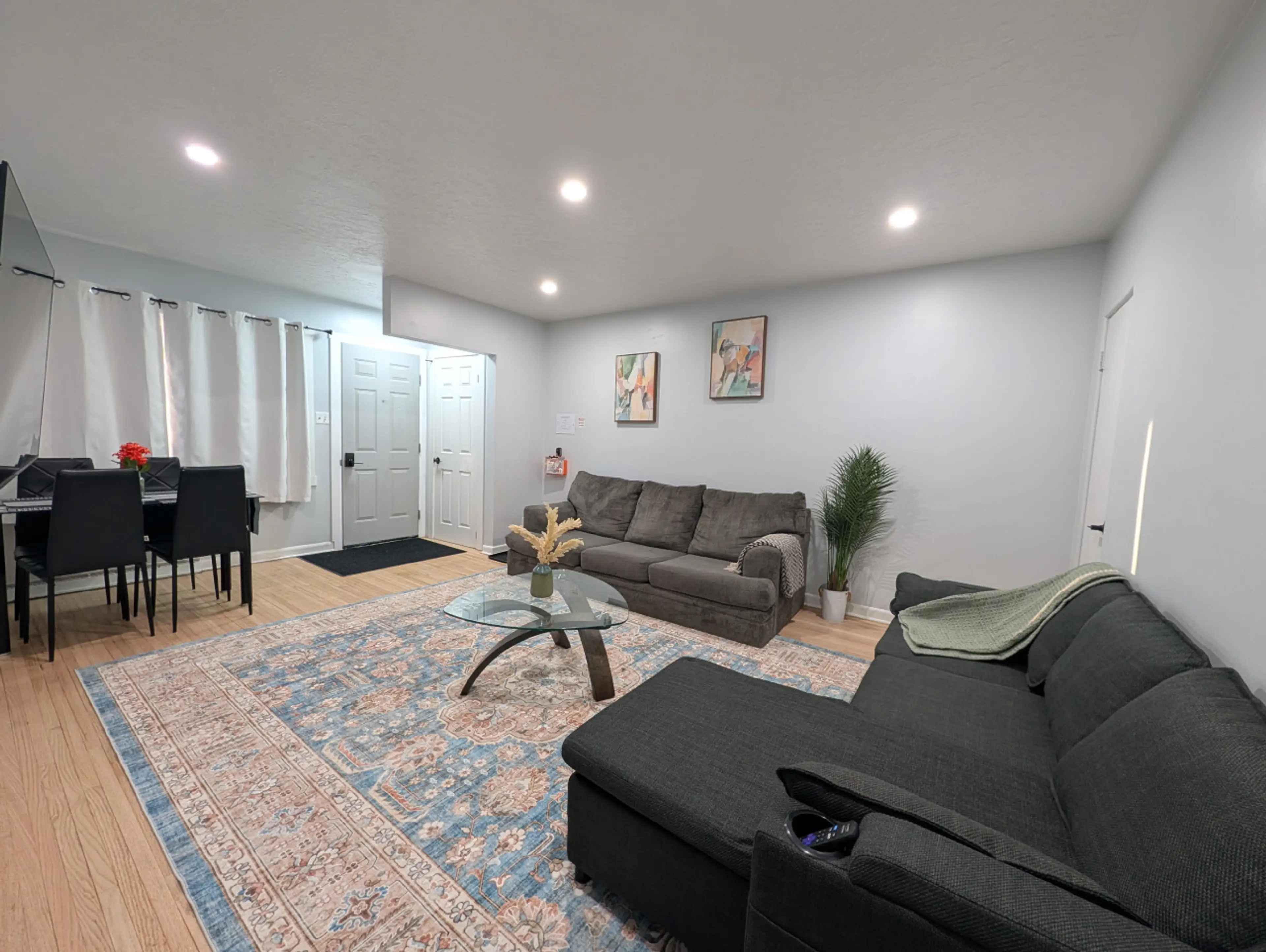 Bright and spacious living room with comfortable seating