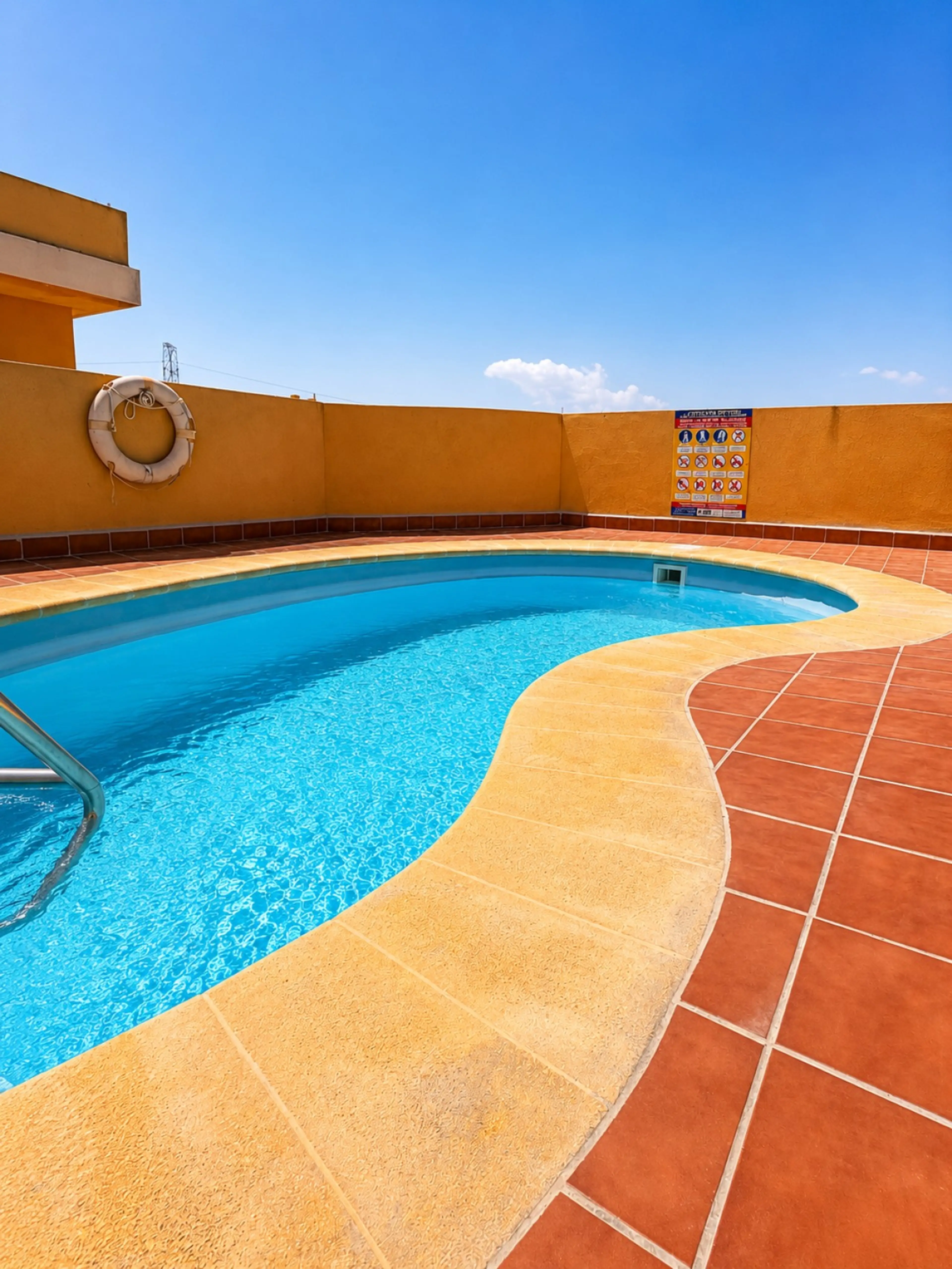 Communal rooftop swimming pool