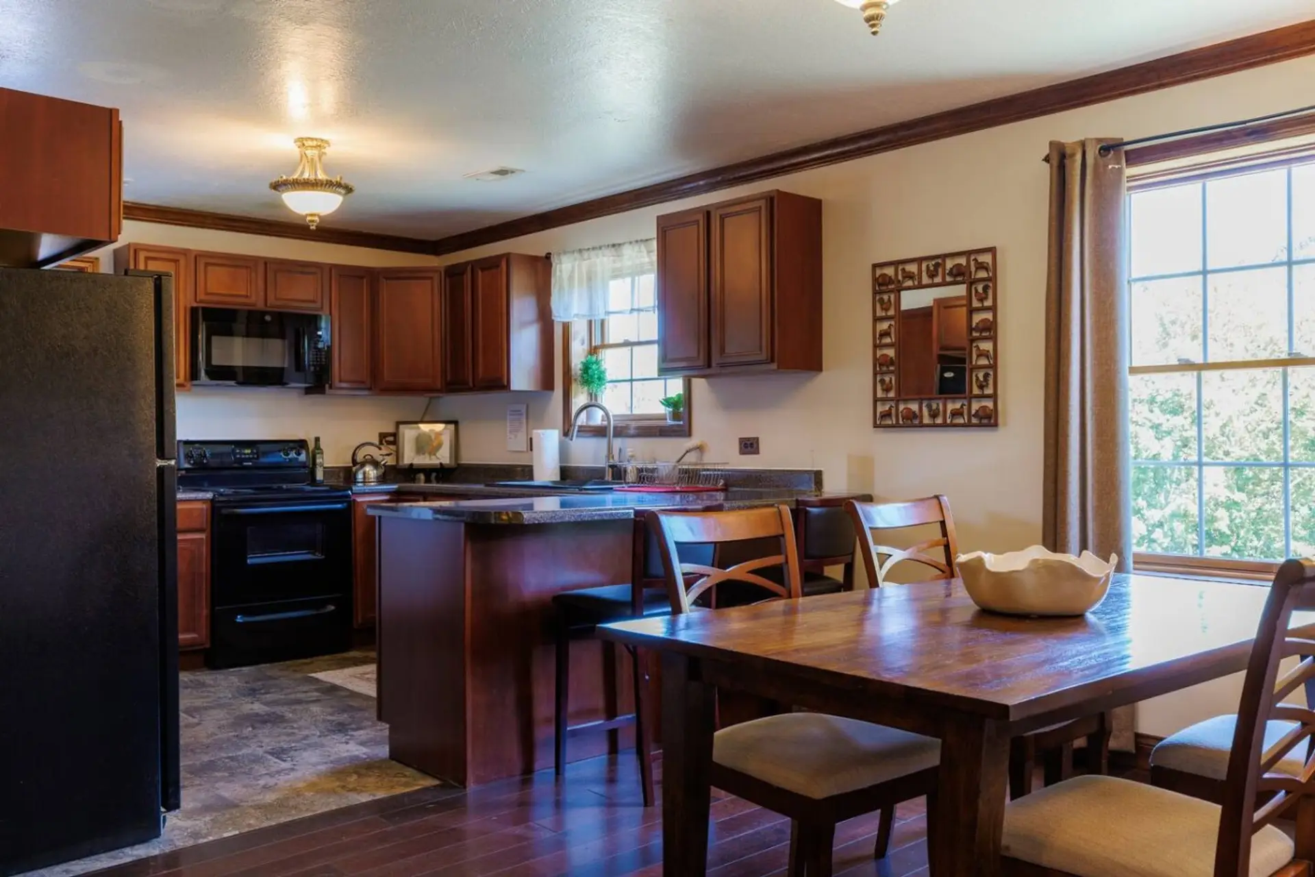 dining and kitchen area