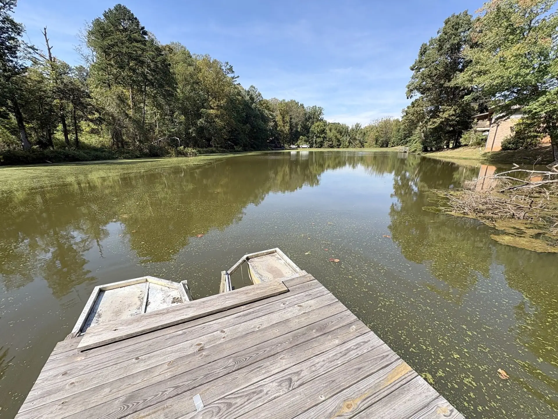 Private dock on the pond