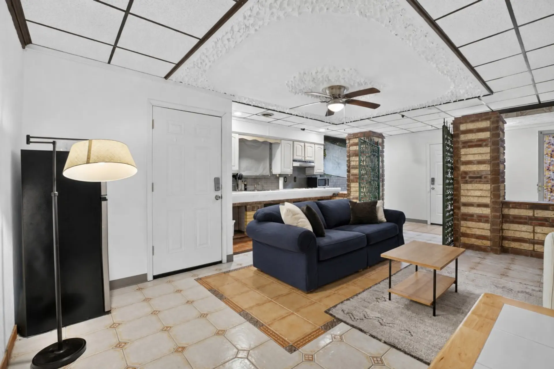 Inviting open concept living room and kitchen