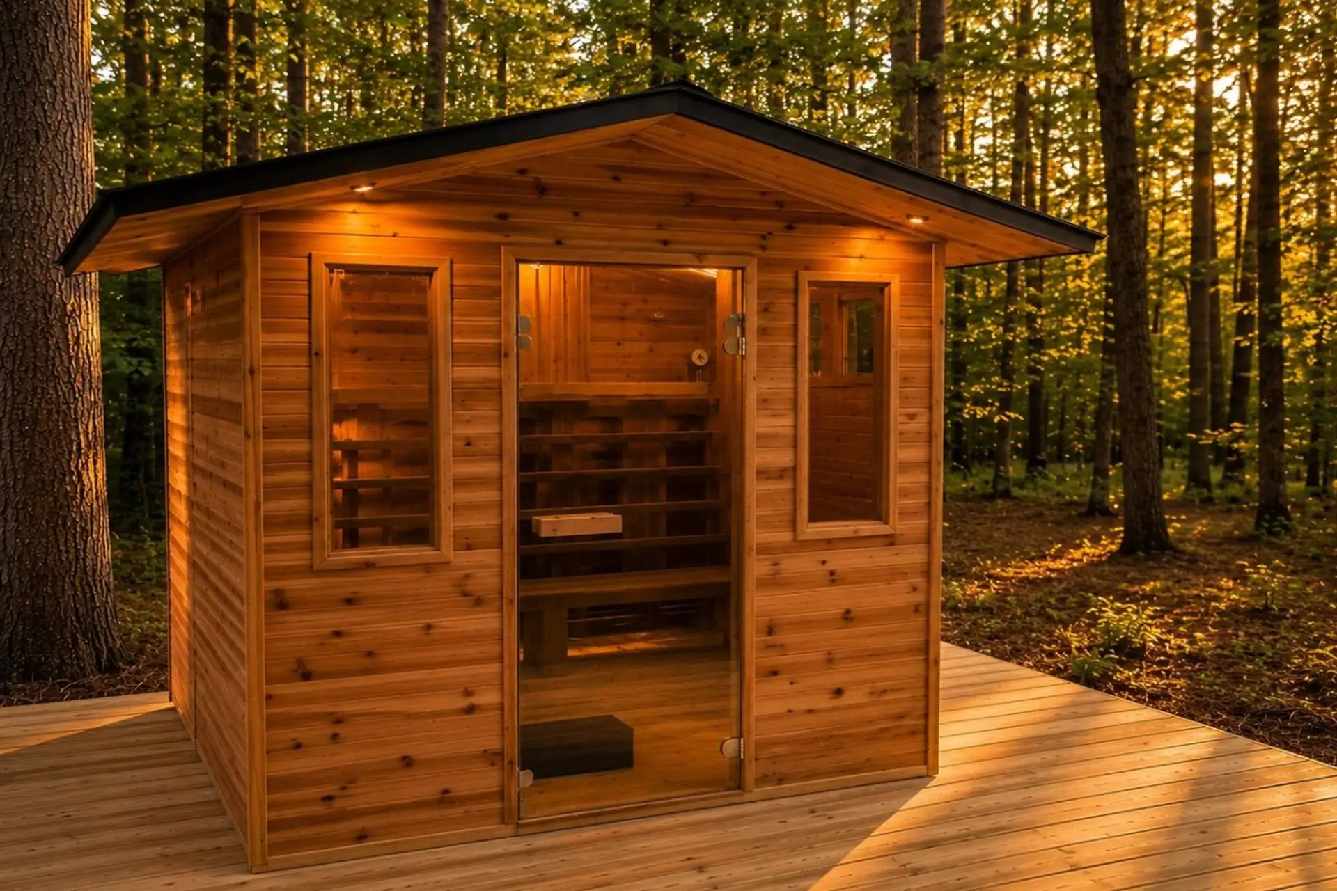 Luxury Cabin Sauna Surrounded by Nature