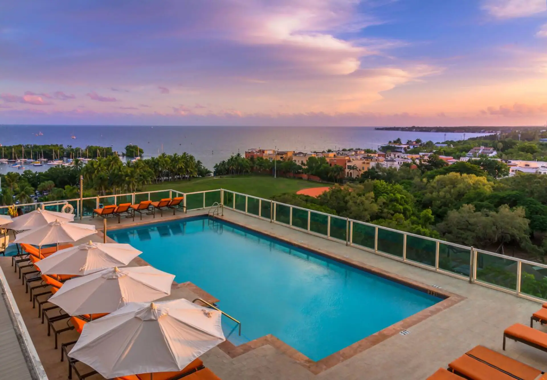 Rooftop pool with gorgeous views and full service menu/bar.