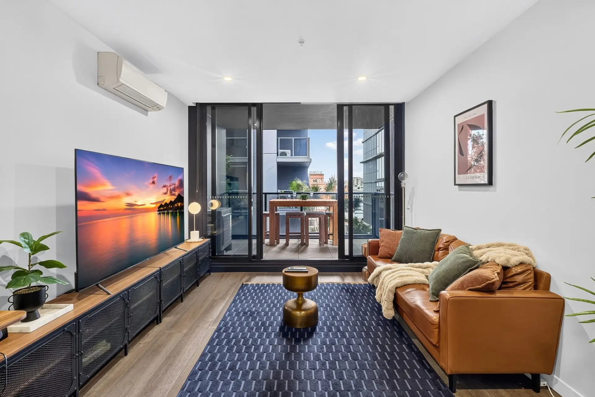 Living room with smart TV