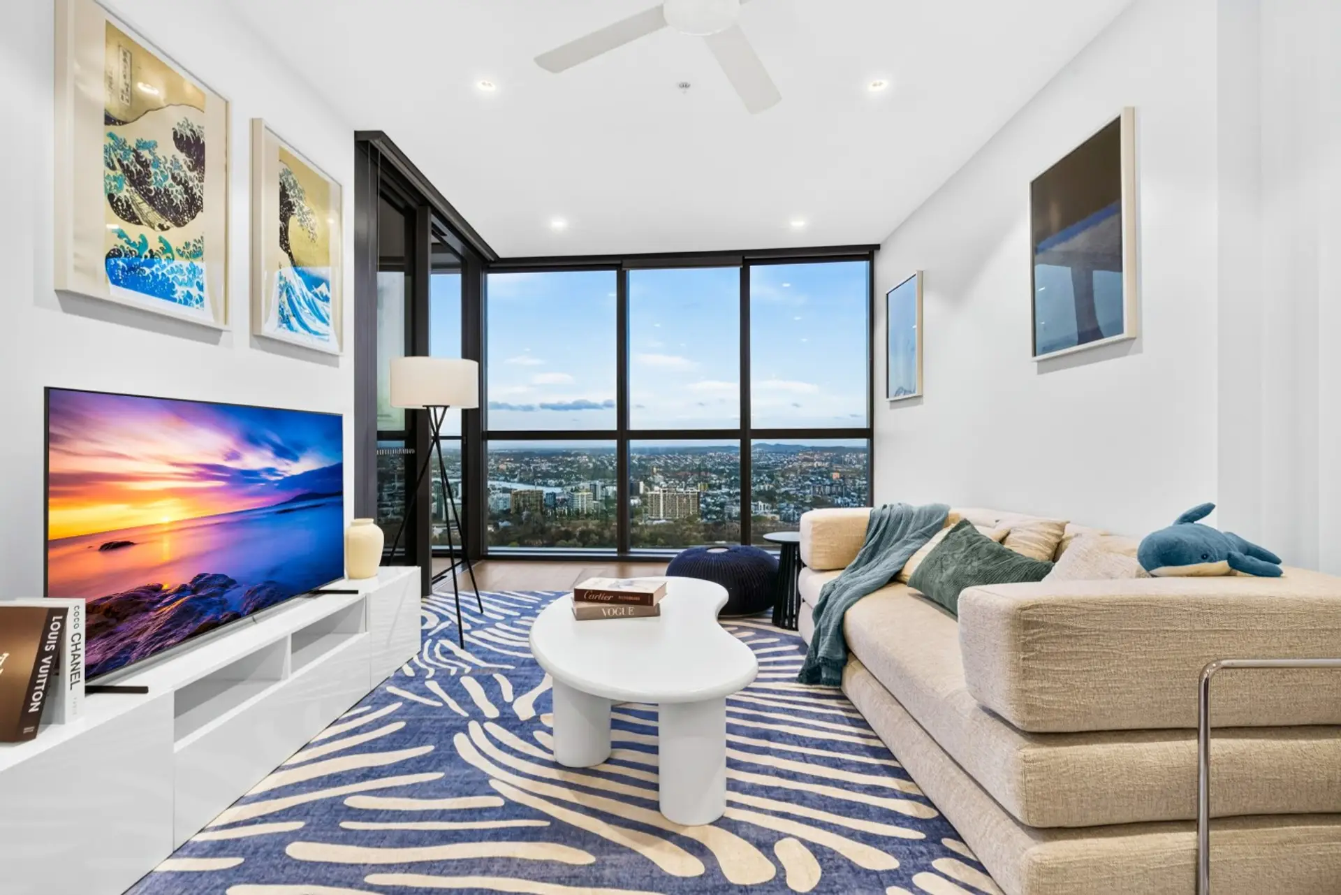 Lounge and floor to ceiling windows