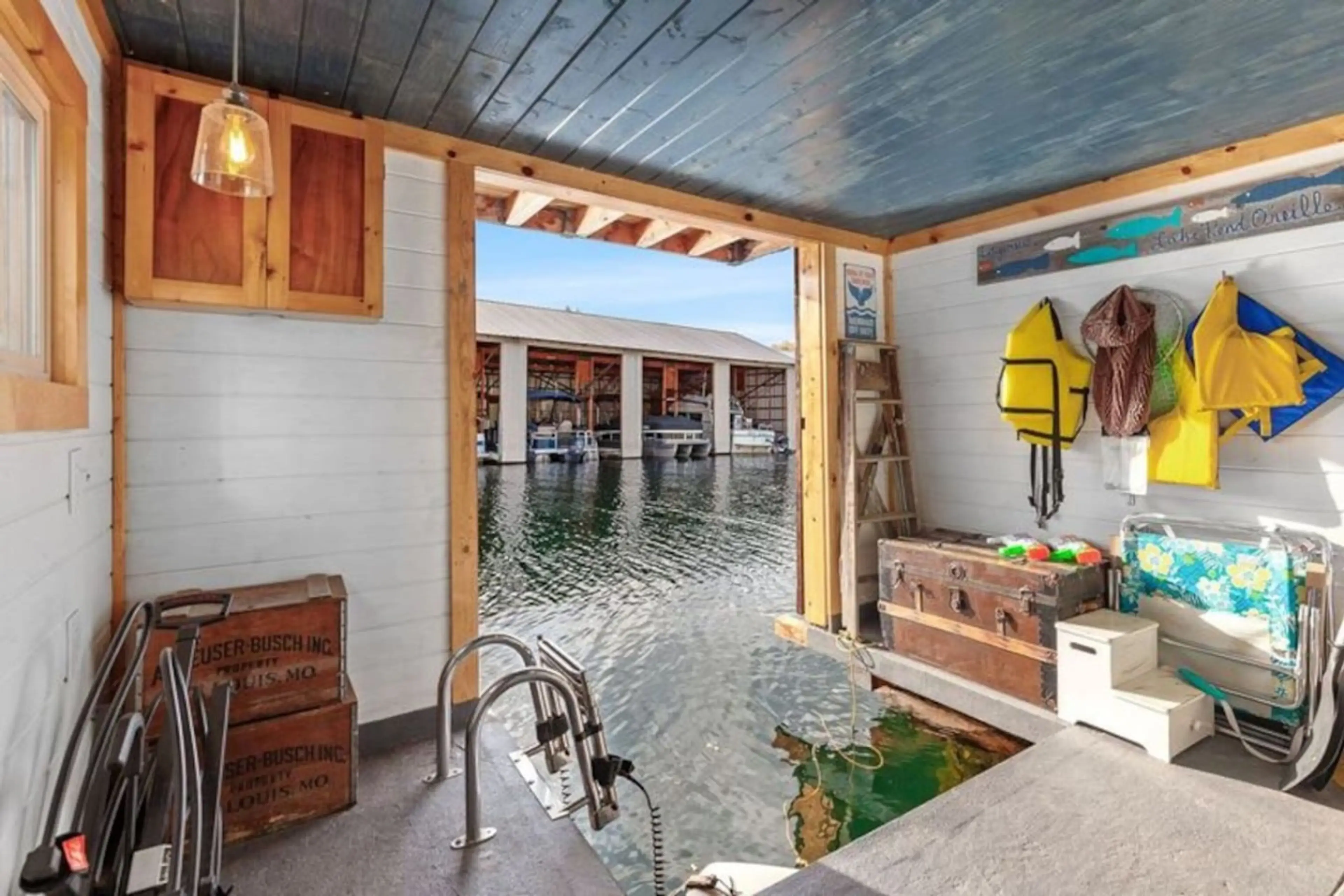 Floating home with swimming area